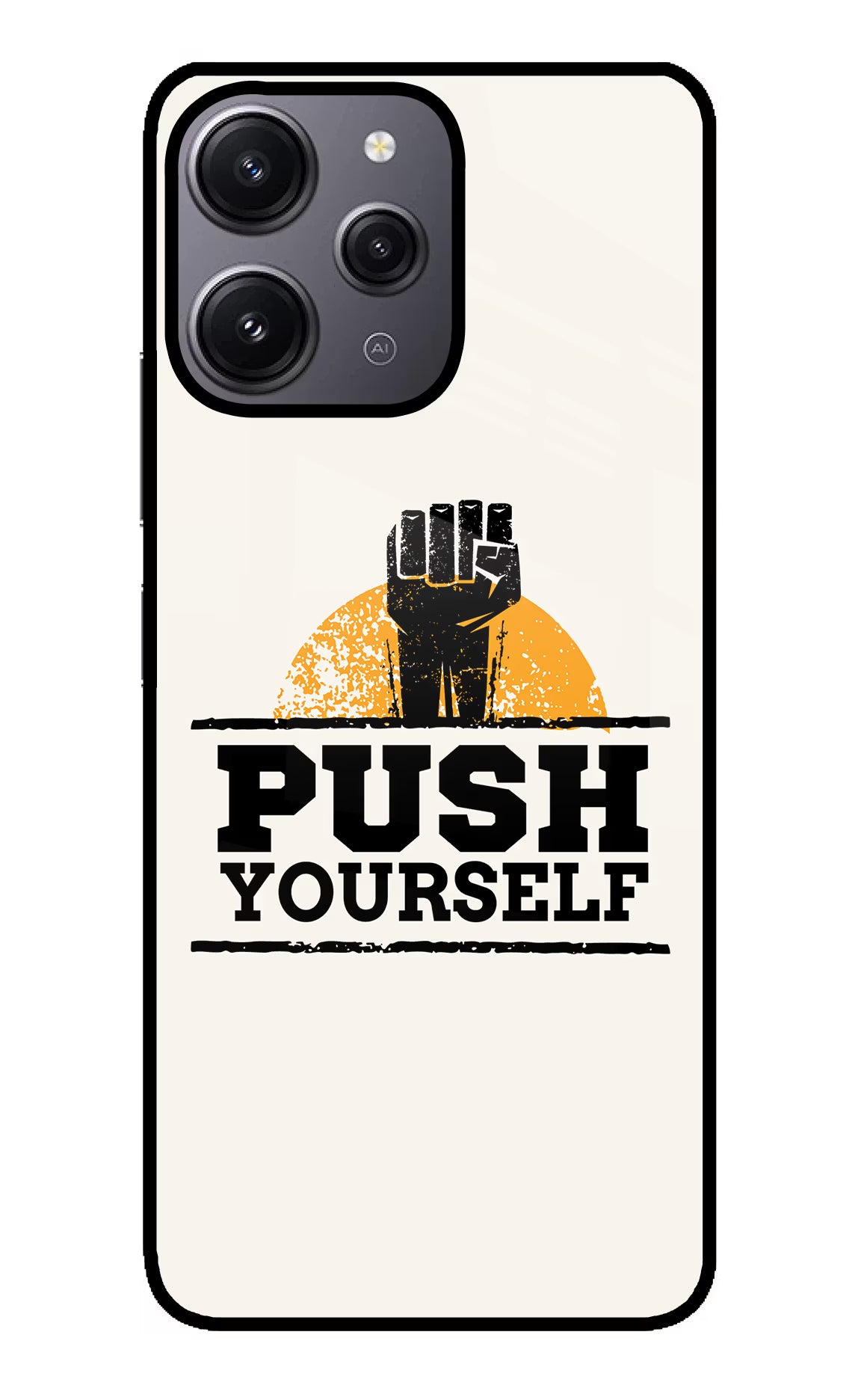 Push Yourself Redmi 12 4G Glass Case - Push Yourself Redmi 12 4G Glass Case Push Yourself Redmi 12 4G Glass Case