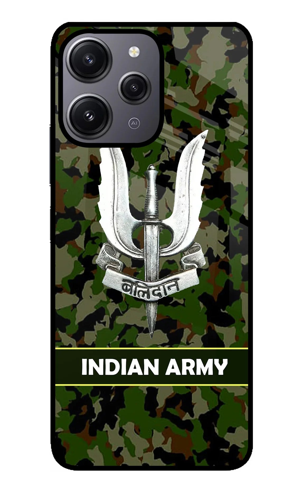 Balidan Indian Logo Redmi 12 4G Glass Case - Balidan Indian Logo Redmi 12 4G Glass Case Balidan Indian Logo Redmi 12 4G Glass Case