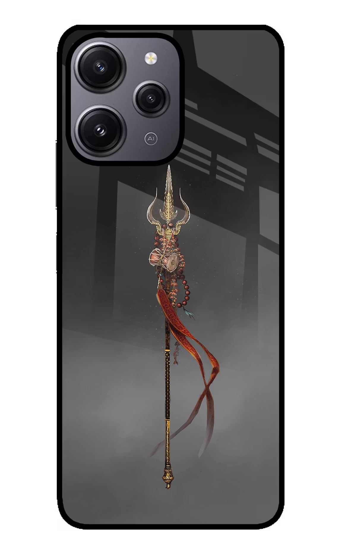 Shiv Trishul Redmi 12 4G Glass Case Back Cover by Casekaro