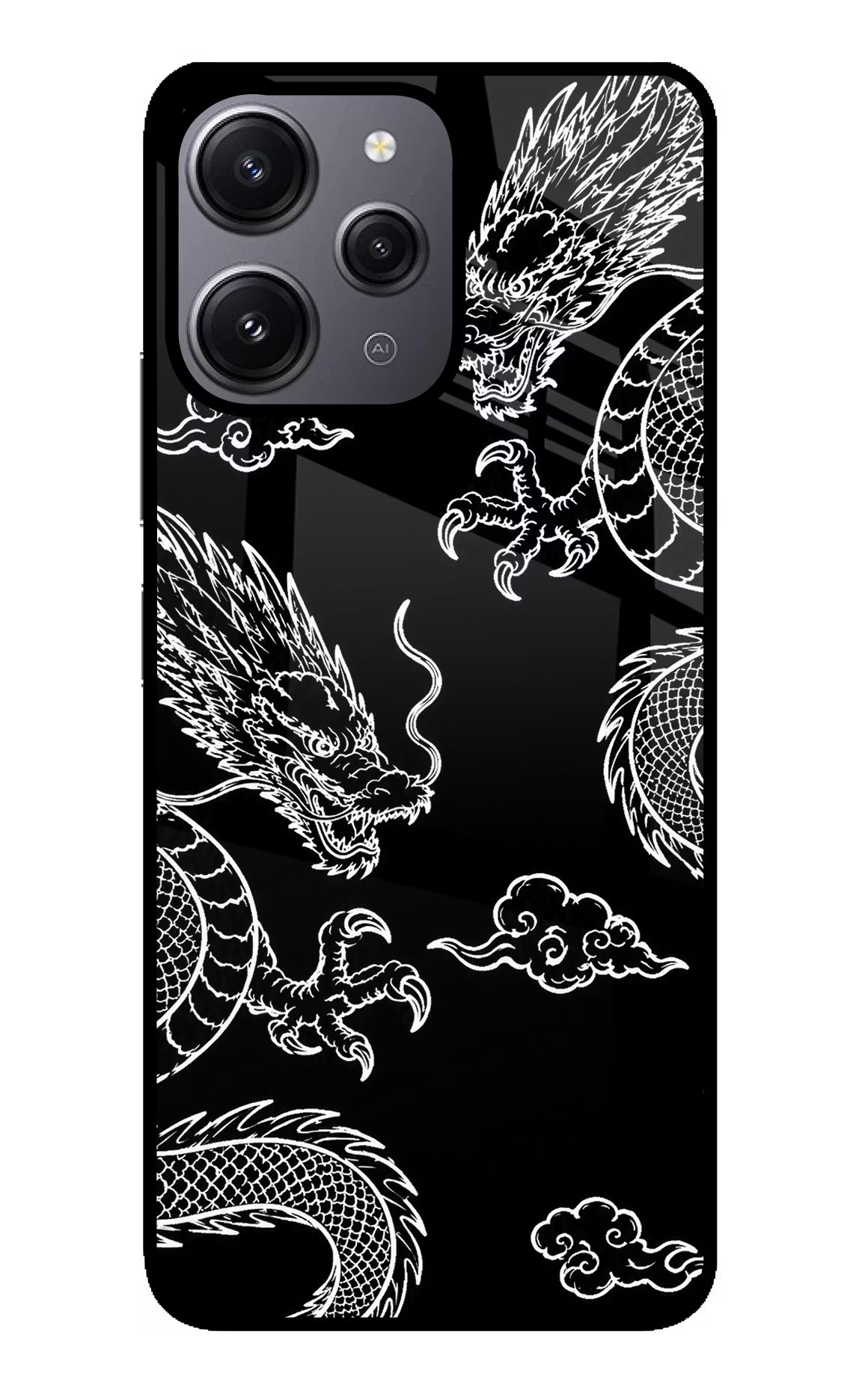Twin Dragons Redmi 12 4G Glass Case - Twin Dragons Redmi 12 4G Glass Case Twin Dragons Redmi 12 4G Glass Case