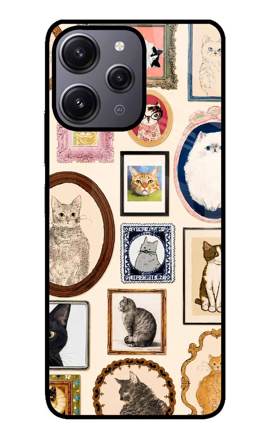 Mirror Cats Redmi 12 4G Glass Case - Mirror Cats Redmi 12 4G Glass Case Mirror Cats Redmi 12 4G Glass Case