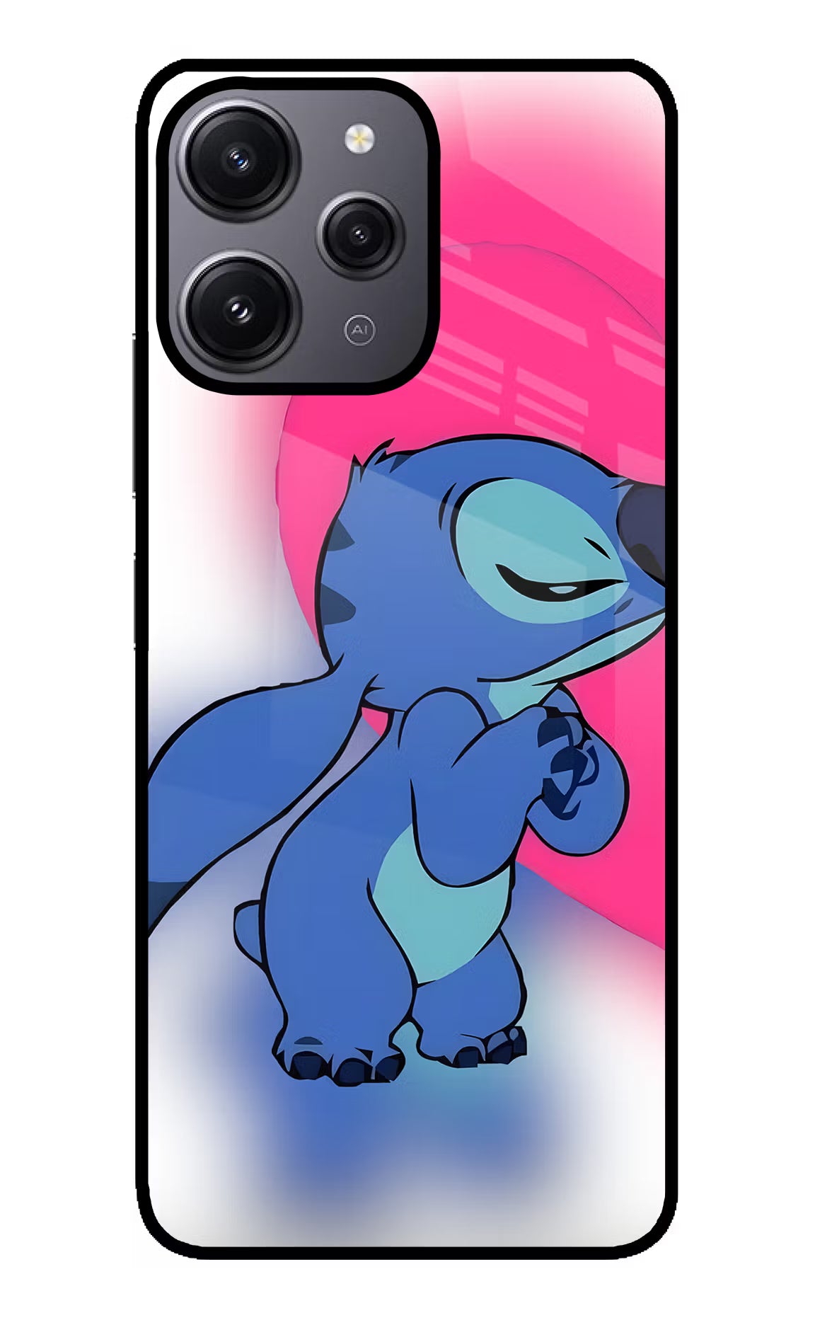 Stitch Hug Redmi 12 4G Glass Case - Stitch Hug Redmi 12 4G Glass Case Stitch Hug Redmi 12 4G Glass Case