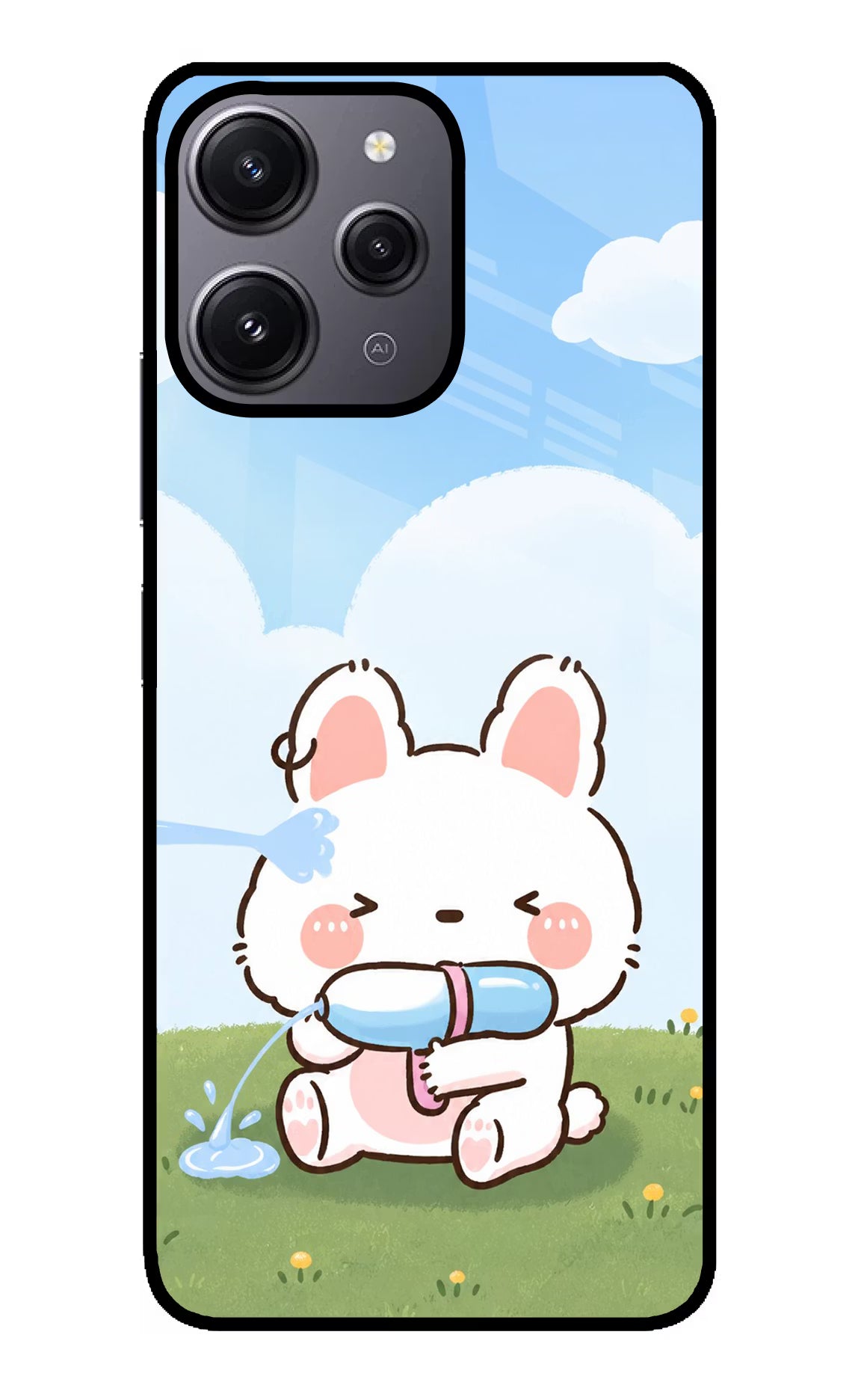 Bunny Treat Redmi 12 4G Glass Case - Bunny Treat Redmi 12 4G Glass Case Bunny Treat Redmi 12 4G Glass Case