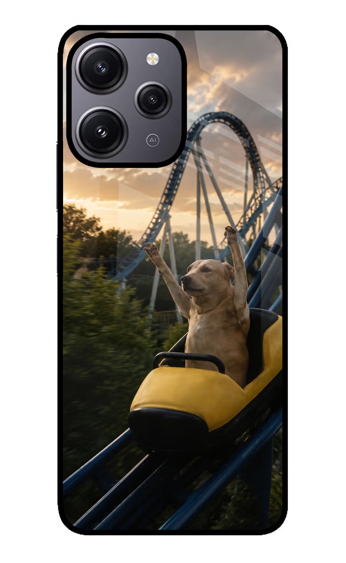 Rollercoaster Dog Redmi 12 4G Glass Case - Rollercoaster Dog Redmi 12 4G Glass Case Rollercoaster Dog Redmi 12 4G Glass Case