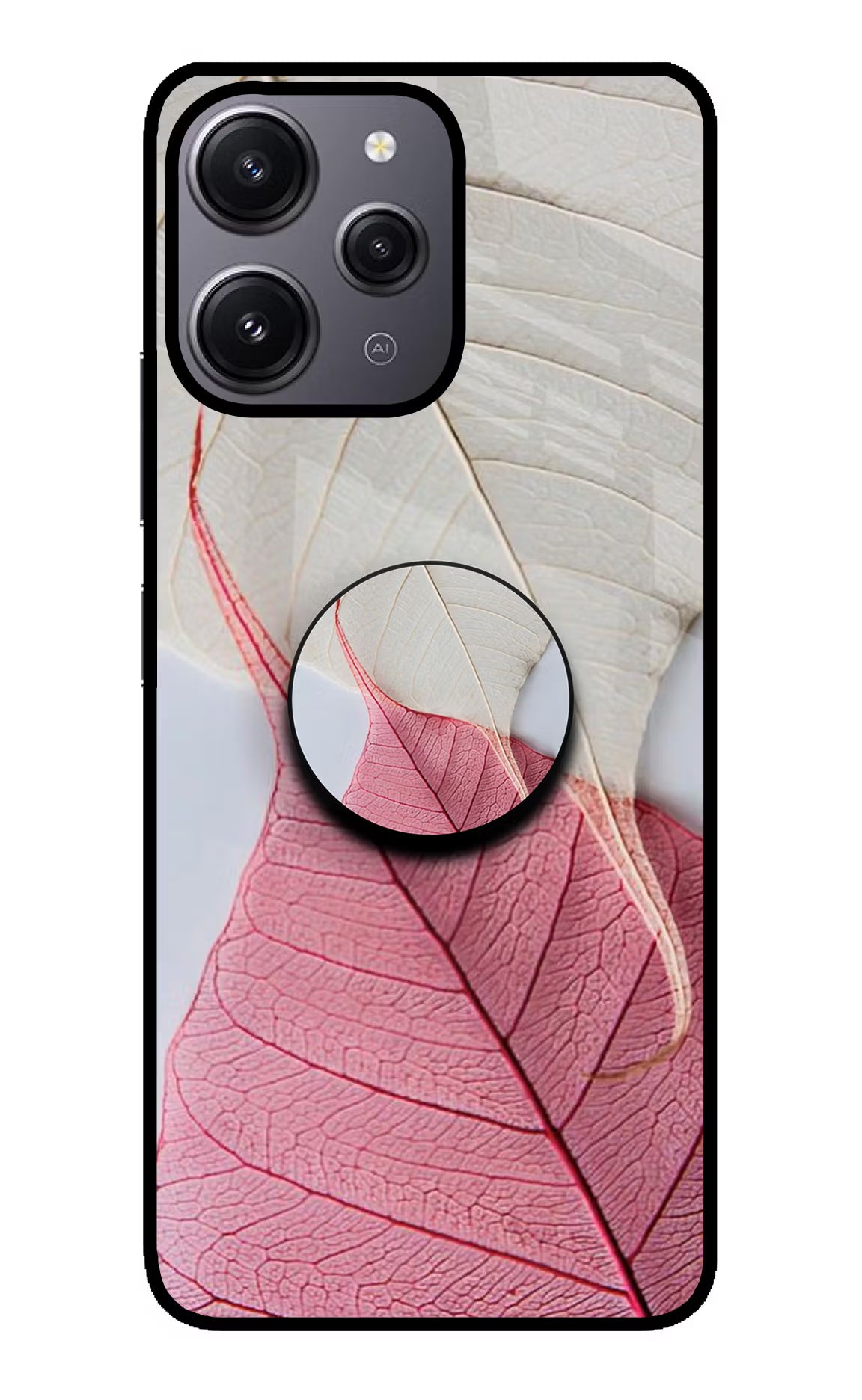 White Pink Leaf Redmi 12 4G Pop Case by Casekaro