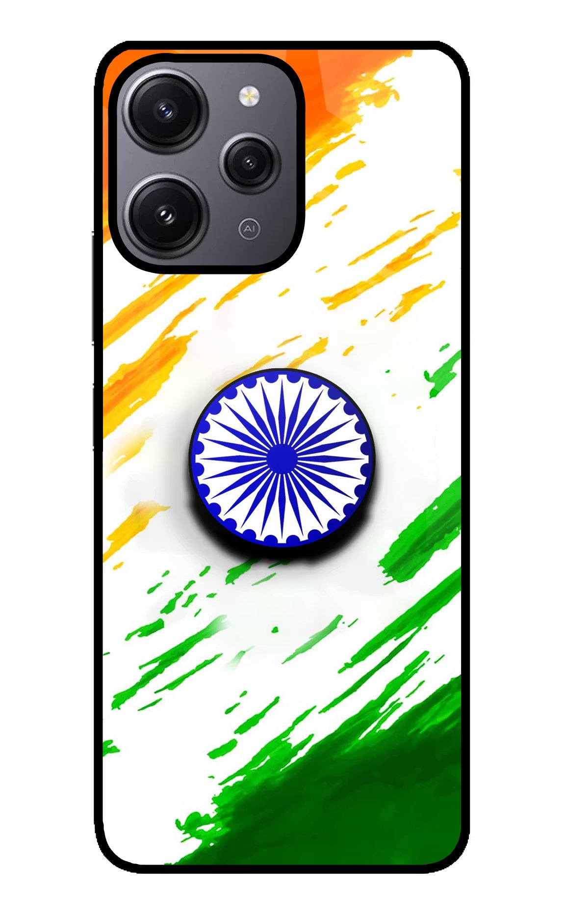 Indian Flag Ashoka Chakra Redmi 12 4G Glass Case - Indian Flag Ashoka Chakra Redmi 12 4G Glass Case Indian Flag Ashoka Chakra Redmi 12 4G Glass Case