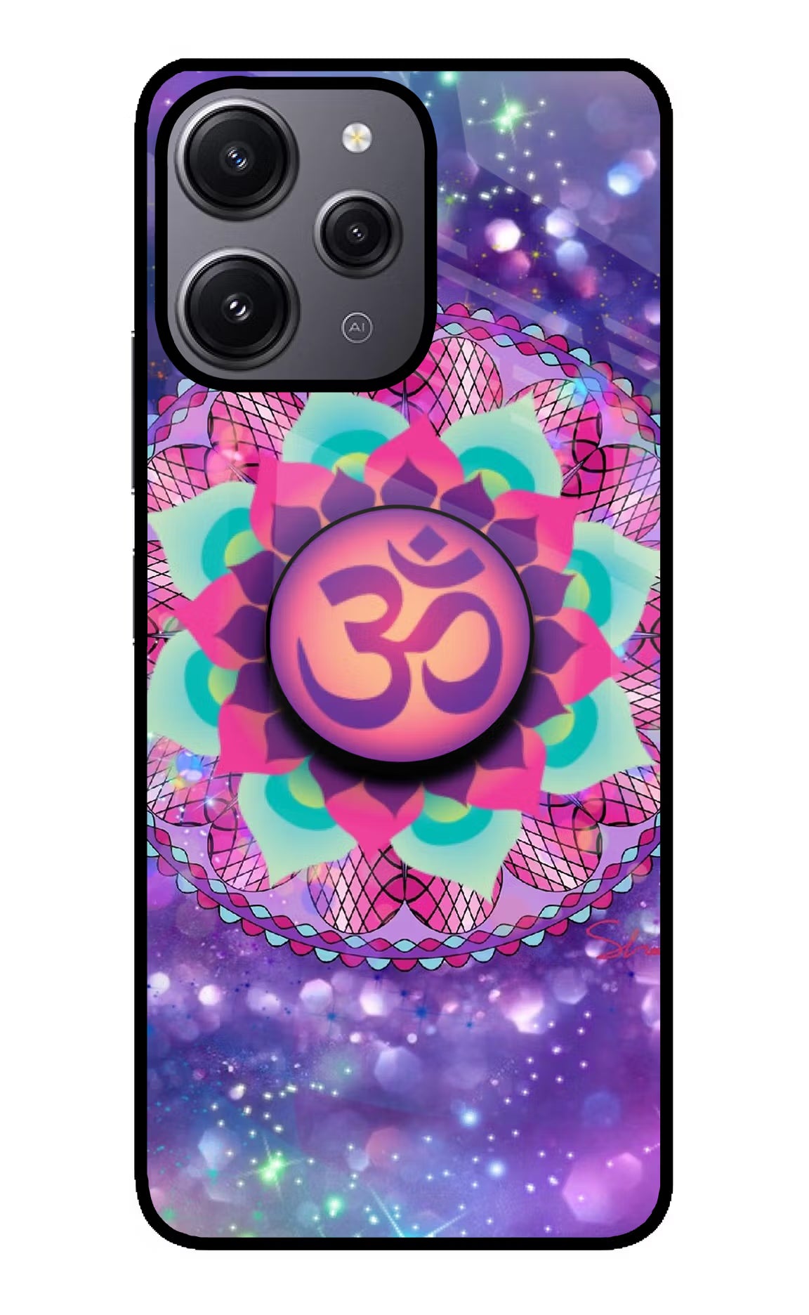 Om Purple Redmi 12 4G Glass Case - Om Purple Redmi 12 4G Glass Case Om Purple Redmi 12 4G Glass Case