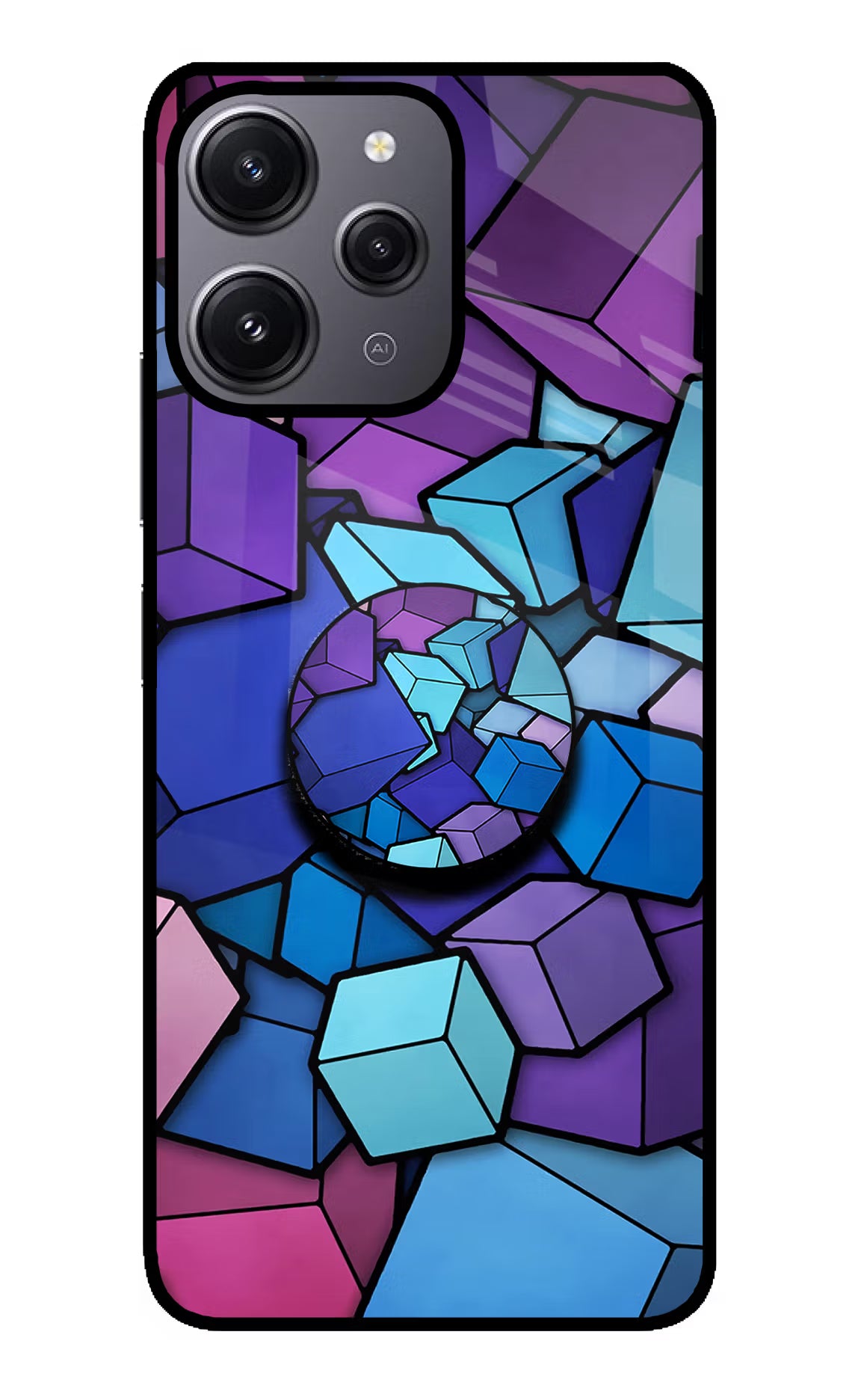Cubic Abstract Redmi 12 4G Glass Case - Cubic Abstract Redmi 12 4G Glass Case Cubic Abstract Redmi 12 4G Glass Case