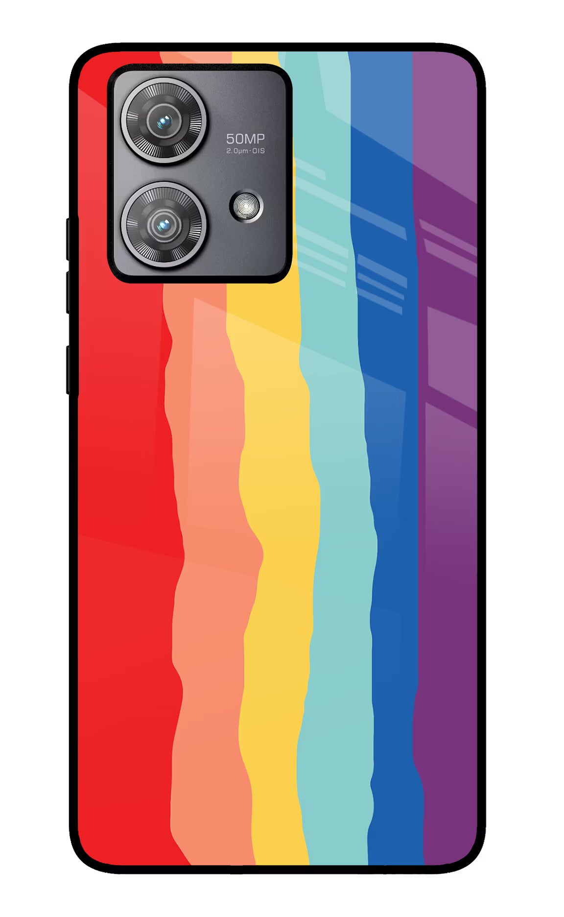 Rainbow Moto Edge 40 Neo Glass Case - Rainbow Moto Edge 40 Neo Glass Case Rainbow Moto Edge 40 Neo Glass Case