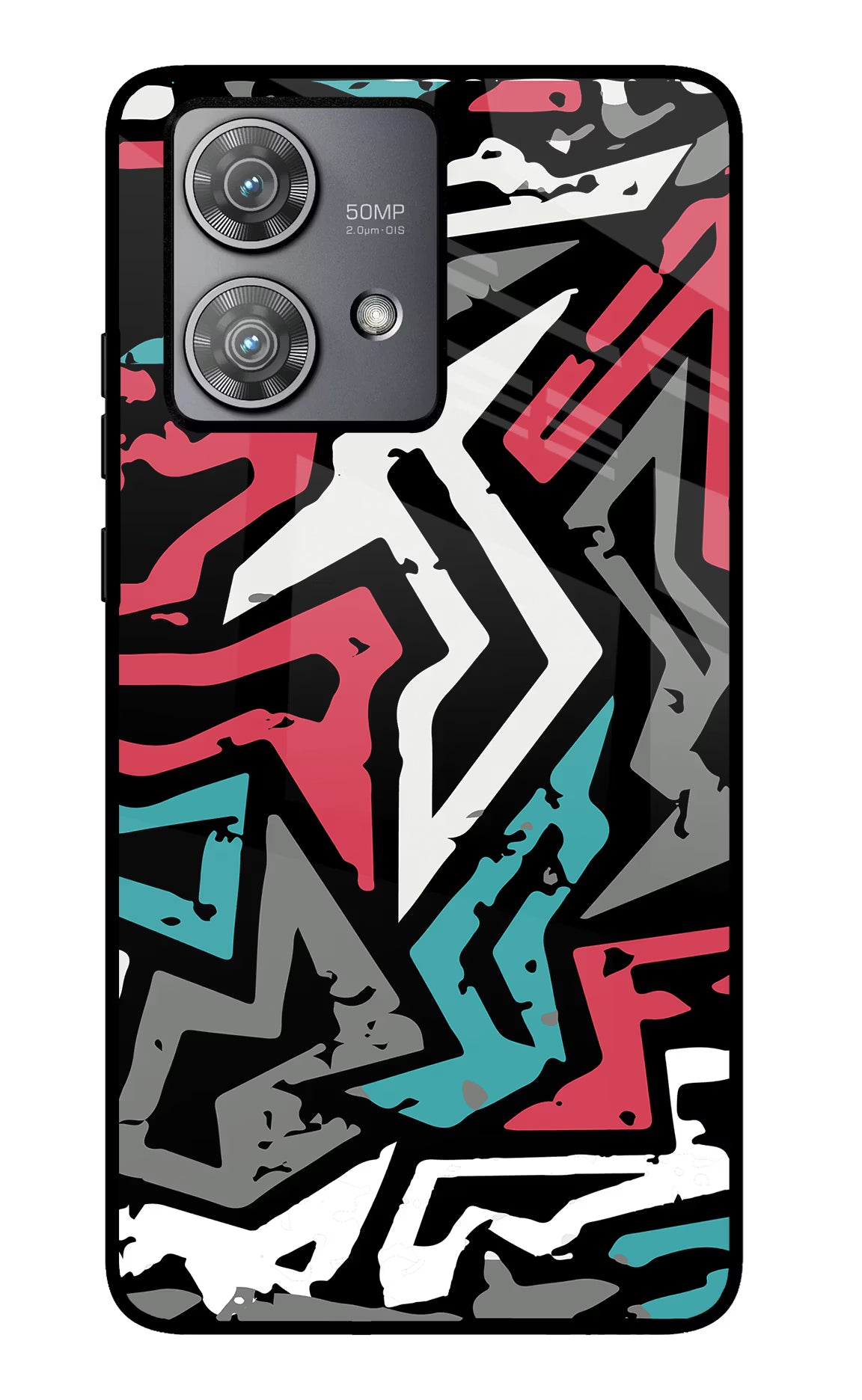 Geometric Graffiti Moto Edge 40 Neo Glass Case - Geometric Graffiti Moto Edge 40 Neo Glass Case Geometric Graffiti Moto Edge 40 Neo Glass Case