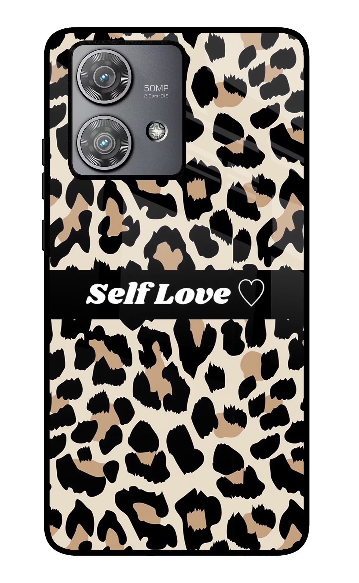 Leopard Print Self Love Moto Edge 40 Neo Glass Case - Leopard Print Self Love Moto Edge 40 Neo Glass Case Leopard Print Self Love Moto Edge 40 Neo Glass Case