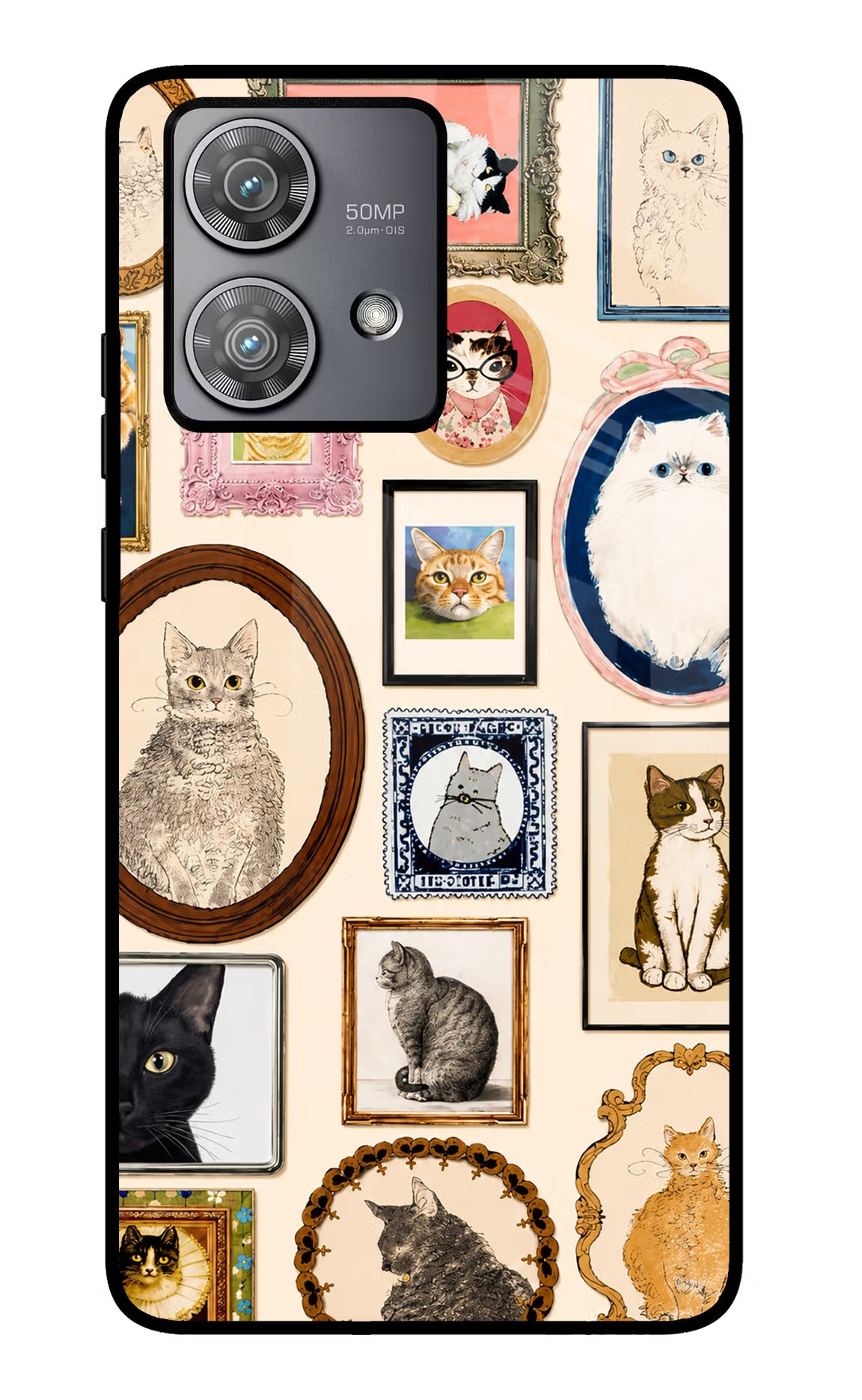 Mirror Cats Moto Edge 40 Neo Glass Case - Mirror Cats Moto Edge 40 Neo Glass Case Mirror Cats Moto Edge 40 Neo Glass Case
