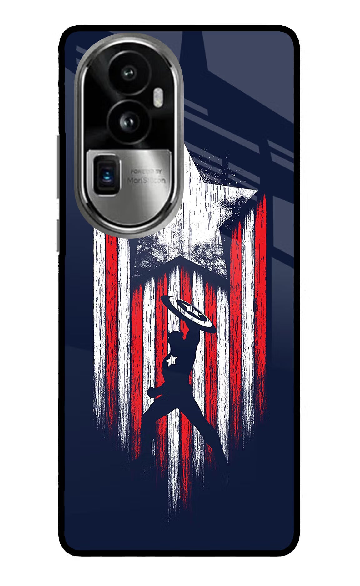 Captain America Marvel Art Oppo Reno10 Pro+ 5G Glass Case - Captain America Marvel Art Oppo Reno10 Pro+ 5G Glass Case Captain America Marvel Art Oppo Reno10 Pro+ 5G Glass Case