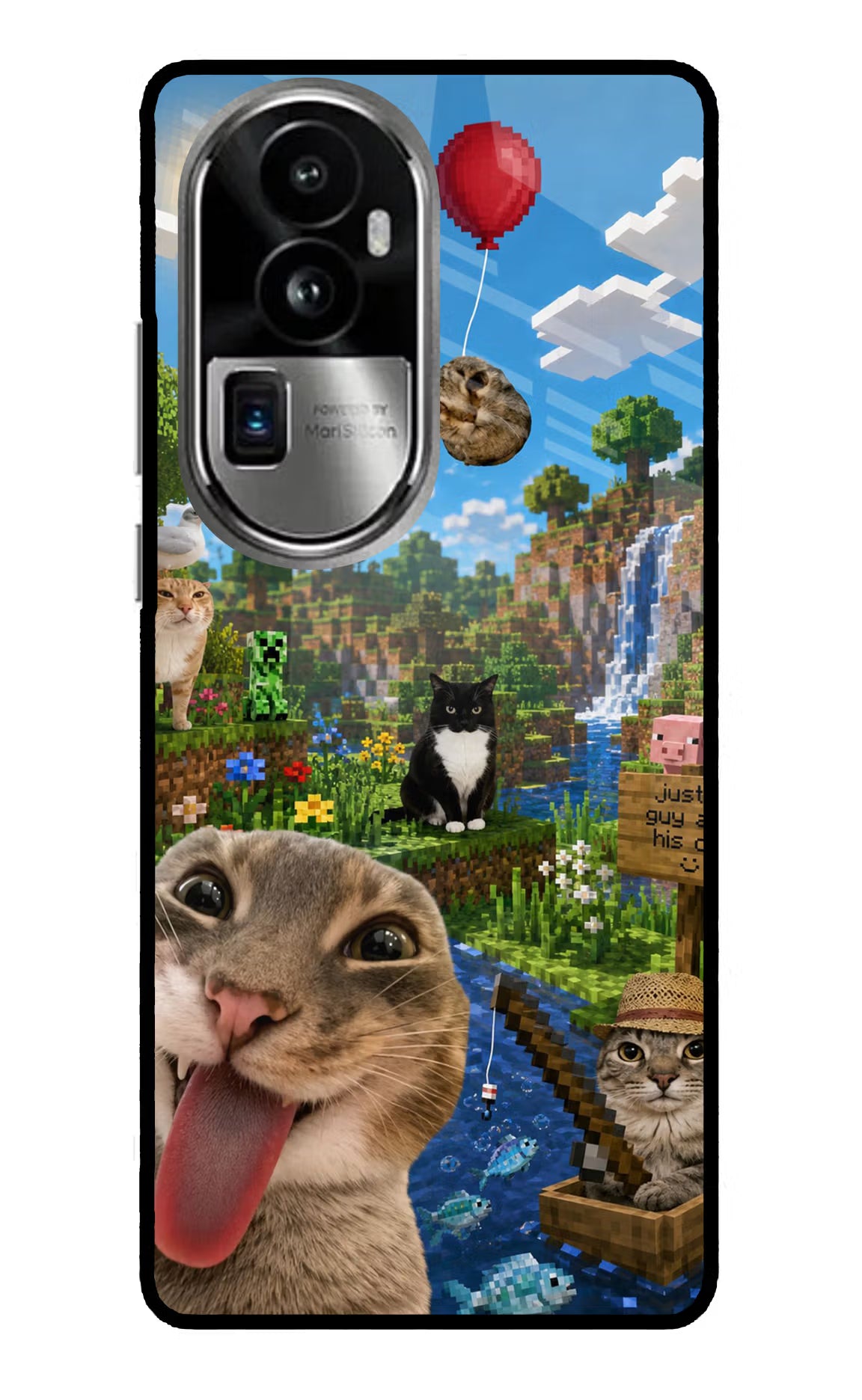 Minecraft Cat Chaos Oppo Reno10 Pro+ 5G Glass Case - Minecraft Cat Chaos Oppo Reno10 Pro+ 5G Glass Case Minecraft Cat Chaos Oppo Reno10 Pro+ 5G Glass Case