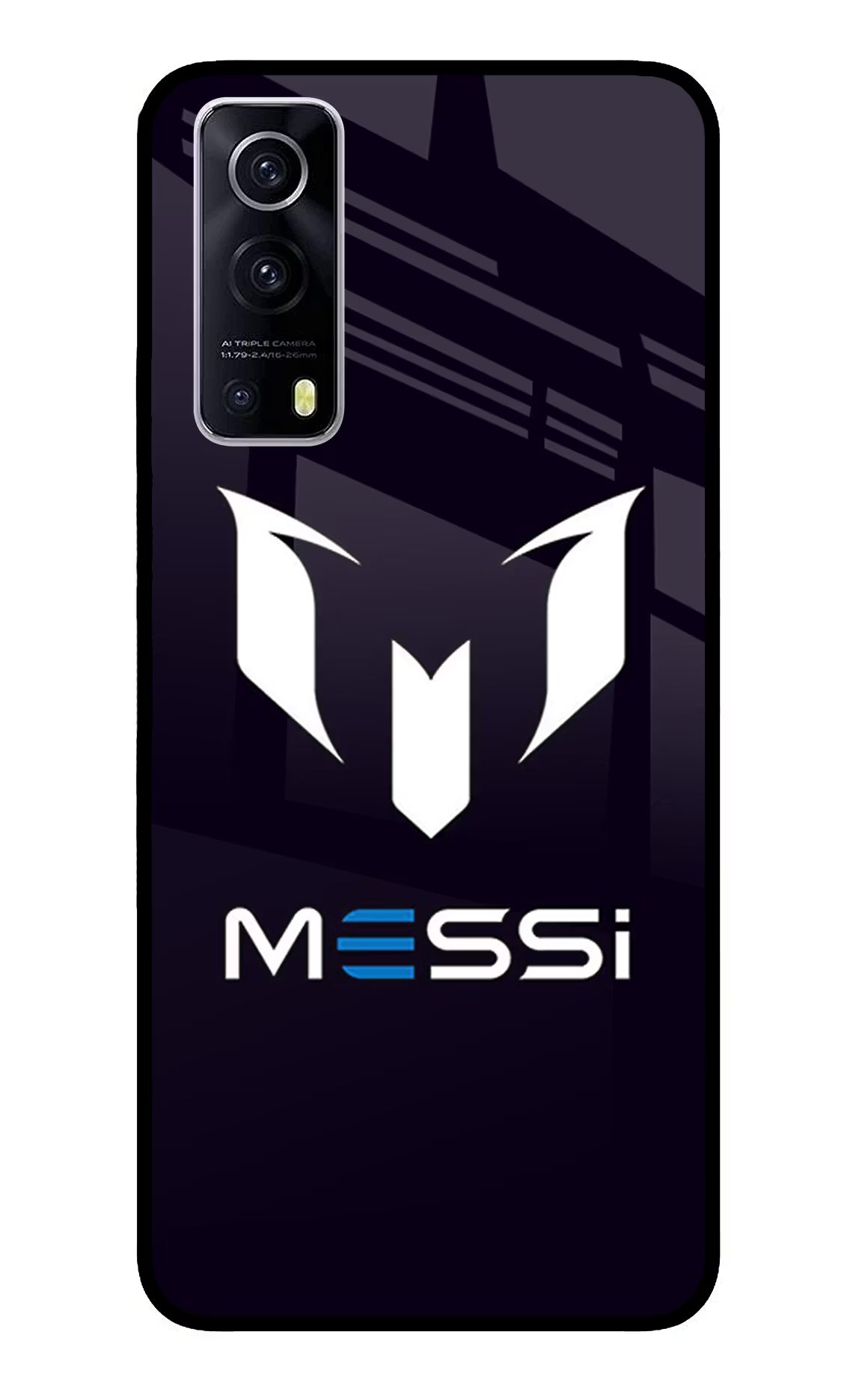 Messi Logo iQOO Z3 5G Back Cover - Messi Logo iQOO Z3 5G Glass Case Back Cover by Casekaro Messi Logo iQOO Z3 5G Glass Case Back Cover by Casekaro