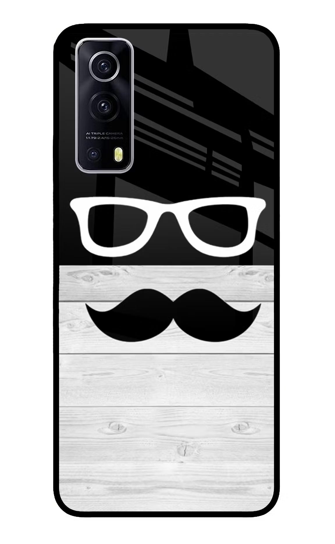Mustache iQOO Z3 5G Back Cover - Mustache iQOO Z3 5G Glass Case Back Cover by Casekaro Mustache iQOO Z3 5G Glass Case Back Cover by Casekaro