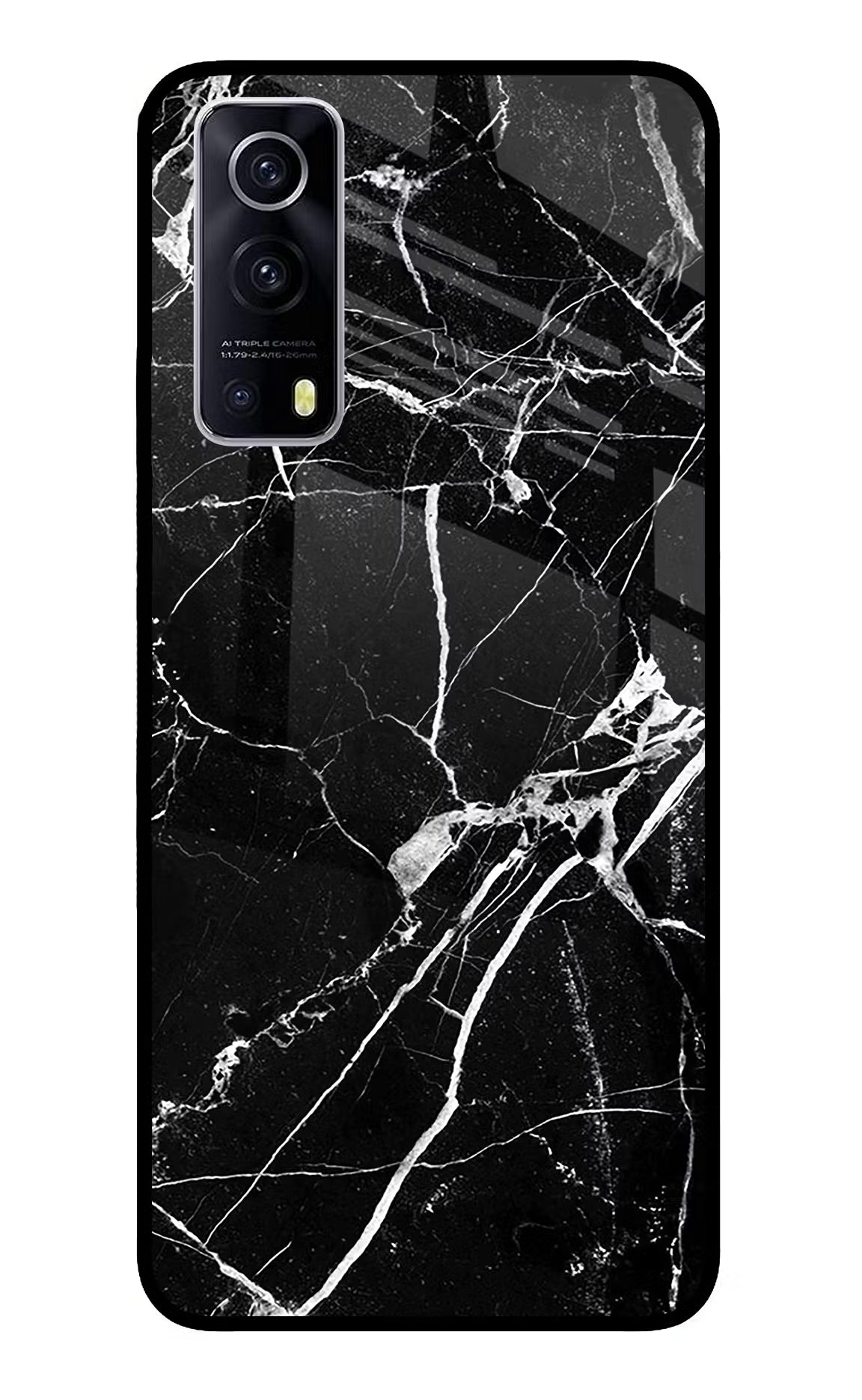Black Marble Pattern iQOO Z3 5G Back Cover - Black Marble Pattern iQOO Z3 5G Glass Case Back Cover by Casekaro Black Marble Pattern iQOO Z3 5G Glass Case Back Cover by Casekaro