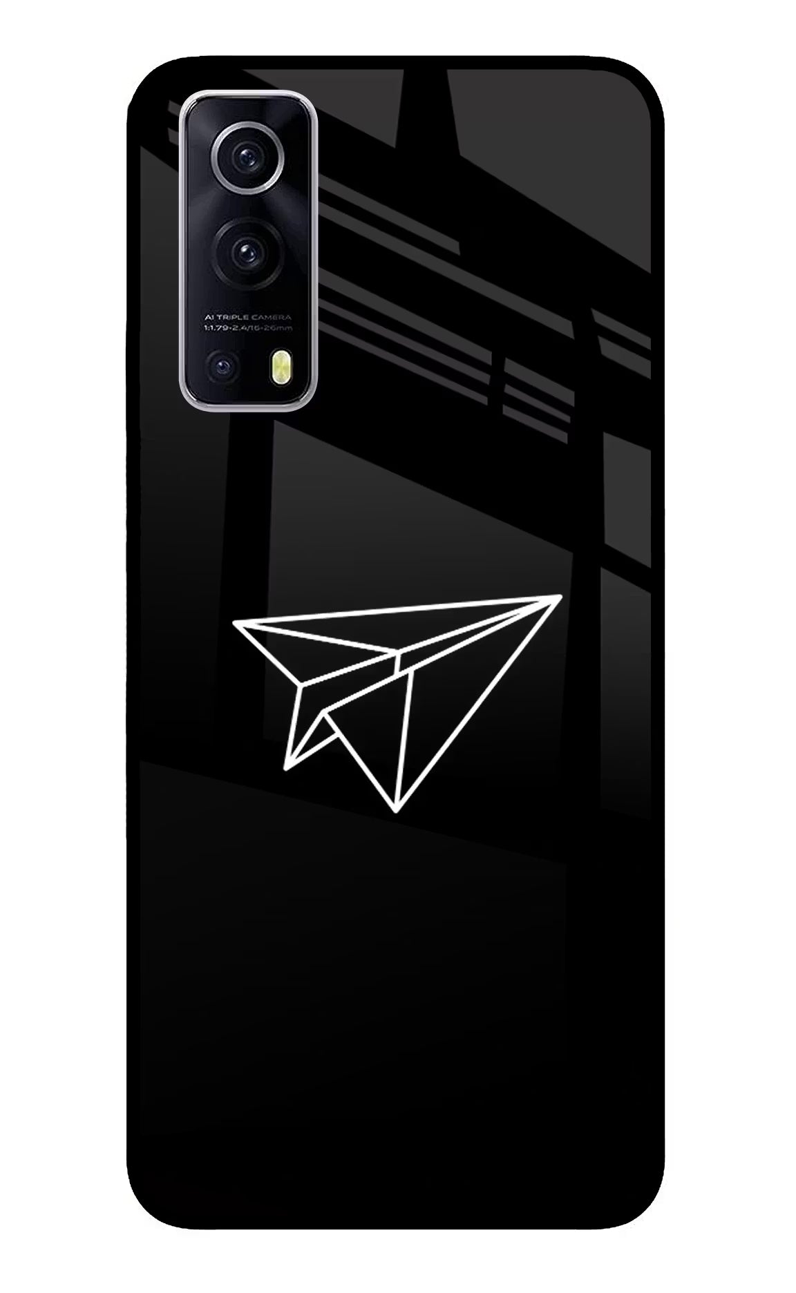 Paper Plane White iQOO Z3 5G Glass Case - Paper Plane White iQOO Z3 5G Glass Case Paper Plane White iQOO Z3 5G Glass Case