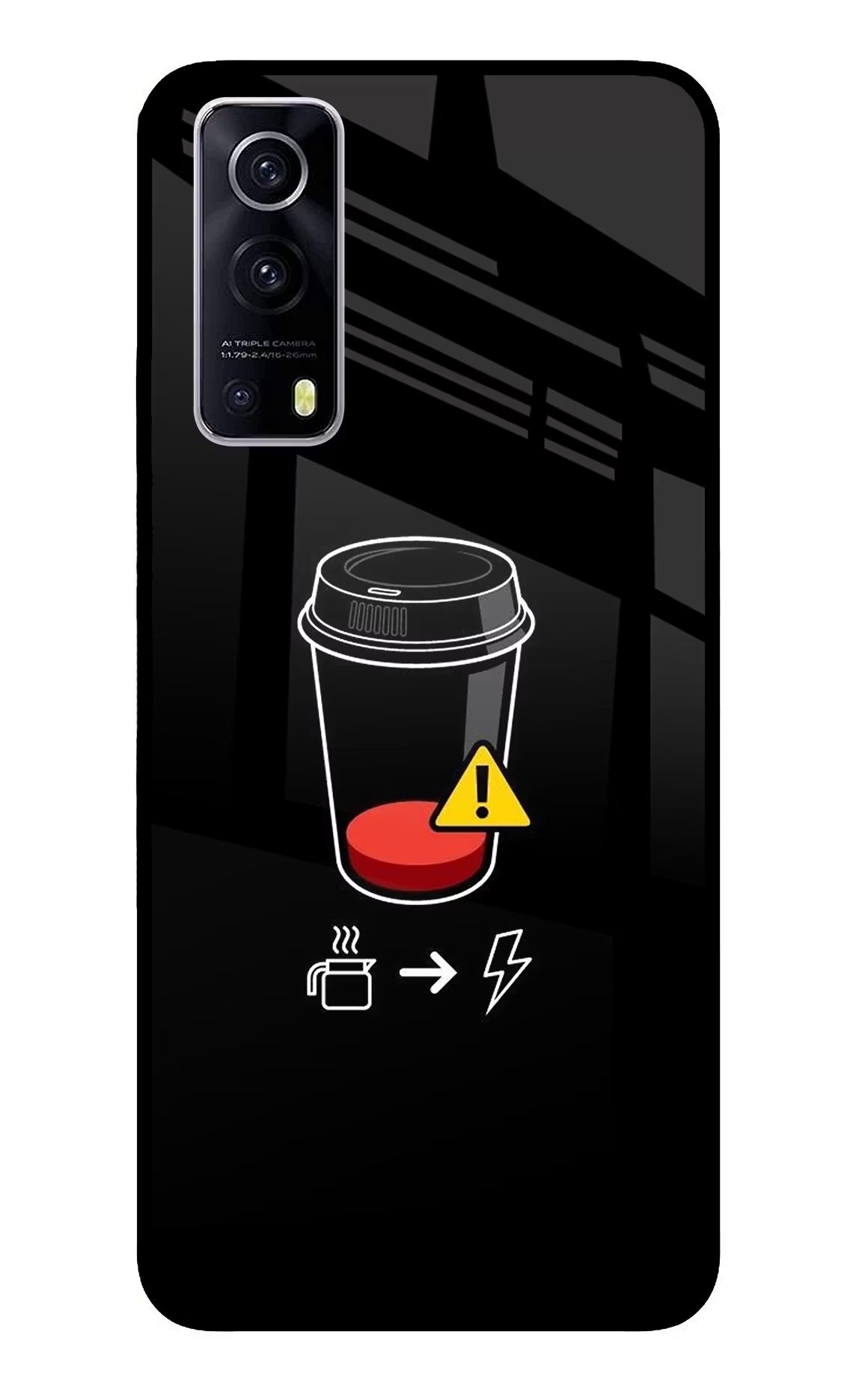Coffee iQOO Z3 5G Glass Case - Coffee iQOO Z3 5G Glass Case Coffee iQOO Z3 5G Glass Case