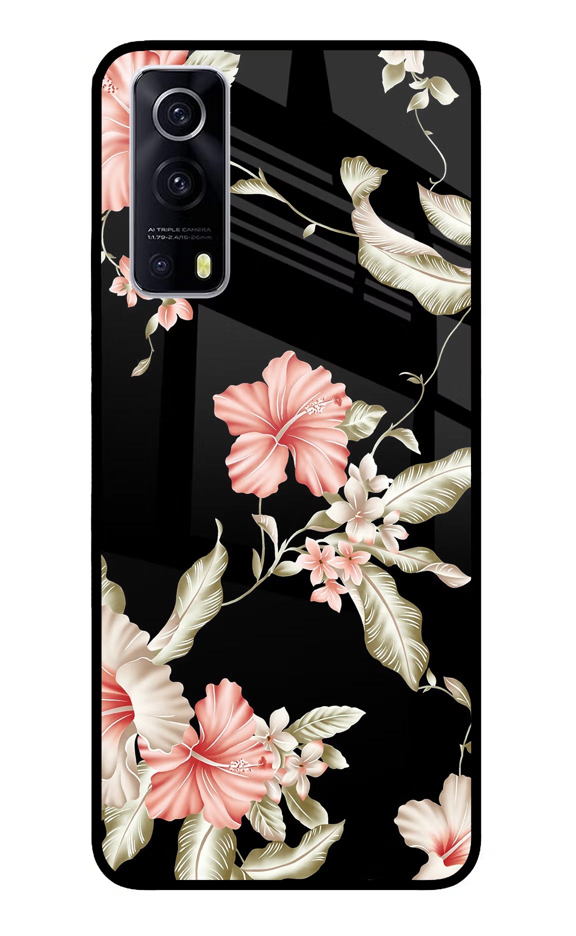 Flowers iQOO Z3 5G Back Cover - Flowers iQOO Z3 5G Glass Case Back Cover by Casekaro Flowers iQOO Z3 5G Glass Case Back Cover by Casekaro