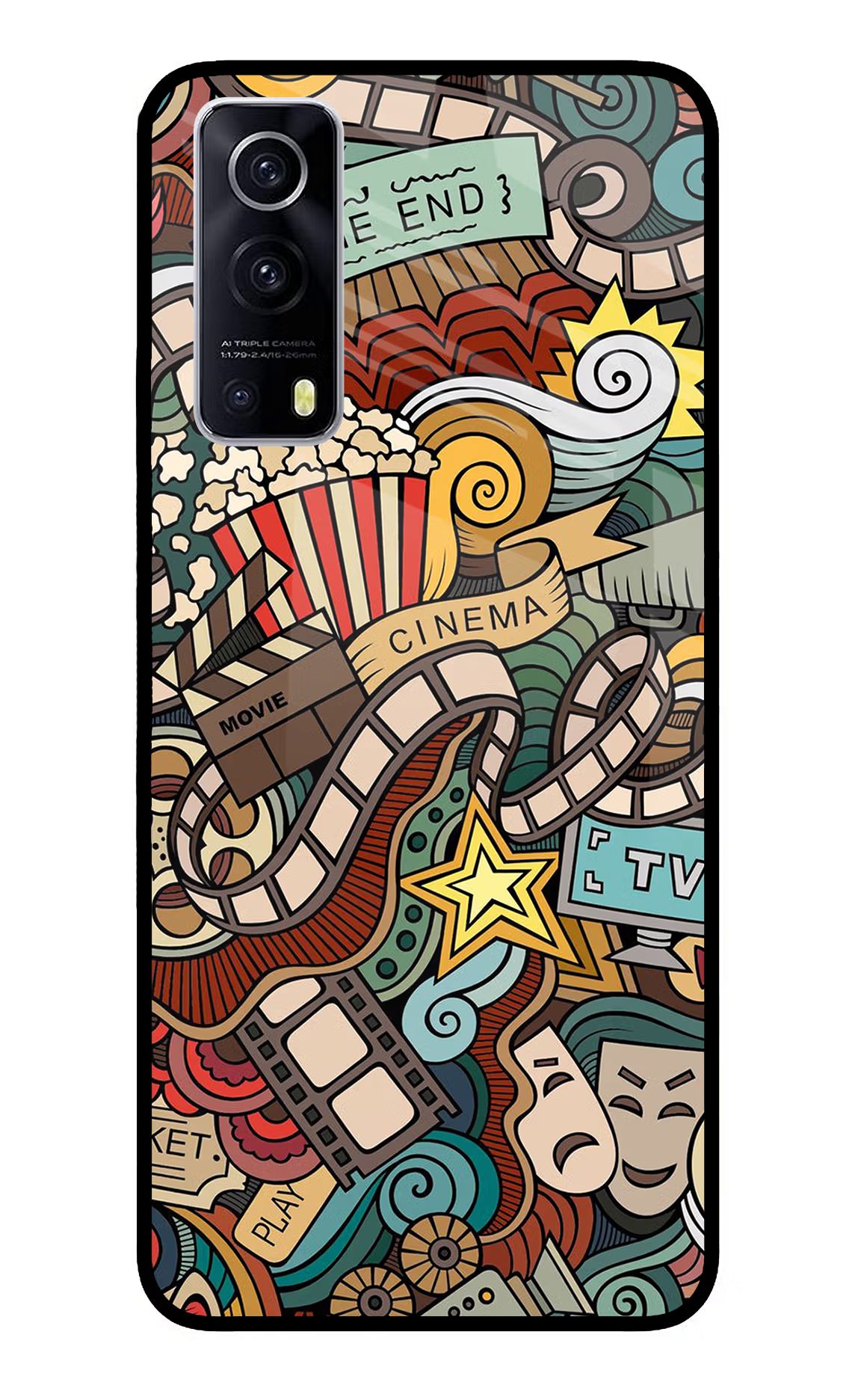 Cinema Abstract iQOO Z3 5G Glass Case - Cinema Abstract iQOO Z3 5G Glass Case Cinema Abstract iQOO Z3 5G Glass Case