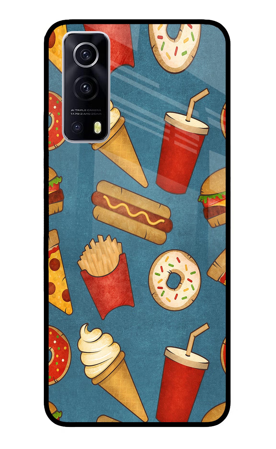 Foodie iQOO Z3 5G Back Cover - Foodie iQOO Z3 5G Glass Case Back Cover by Casekaro Foodie iQOO Z3 5G Glass Case Back Cover by Casekaro