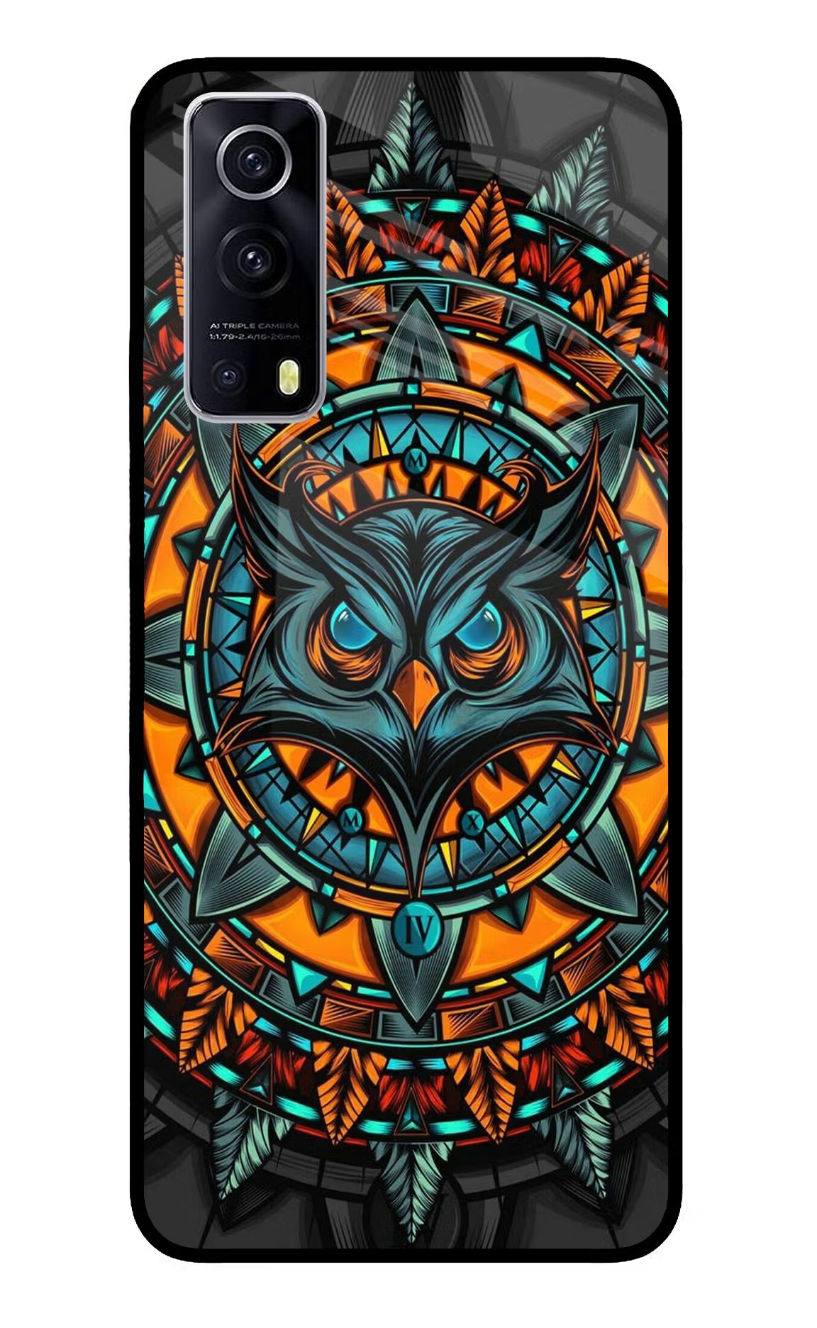 Angry Owl Art iQOO Z3 5G Back Cover - Angry Owl Art iQOO Z3 5G Glass Case Back Cover by Casekaro Angry Owl Art iQOO Z3 5G Glass Case Back Cover by Casekaro