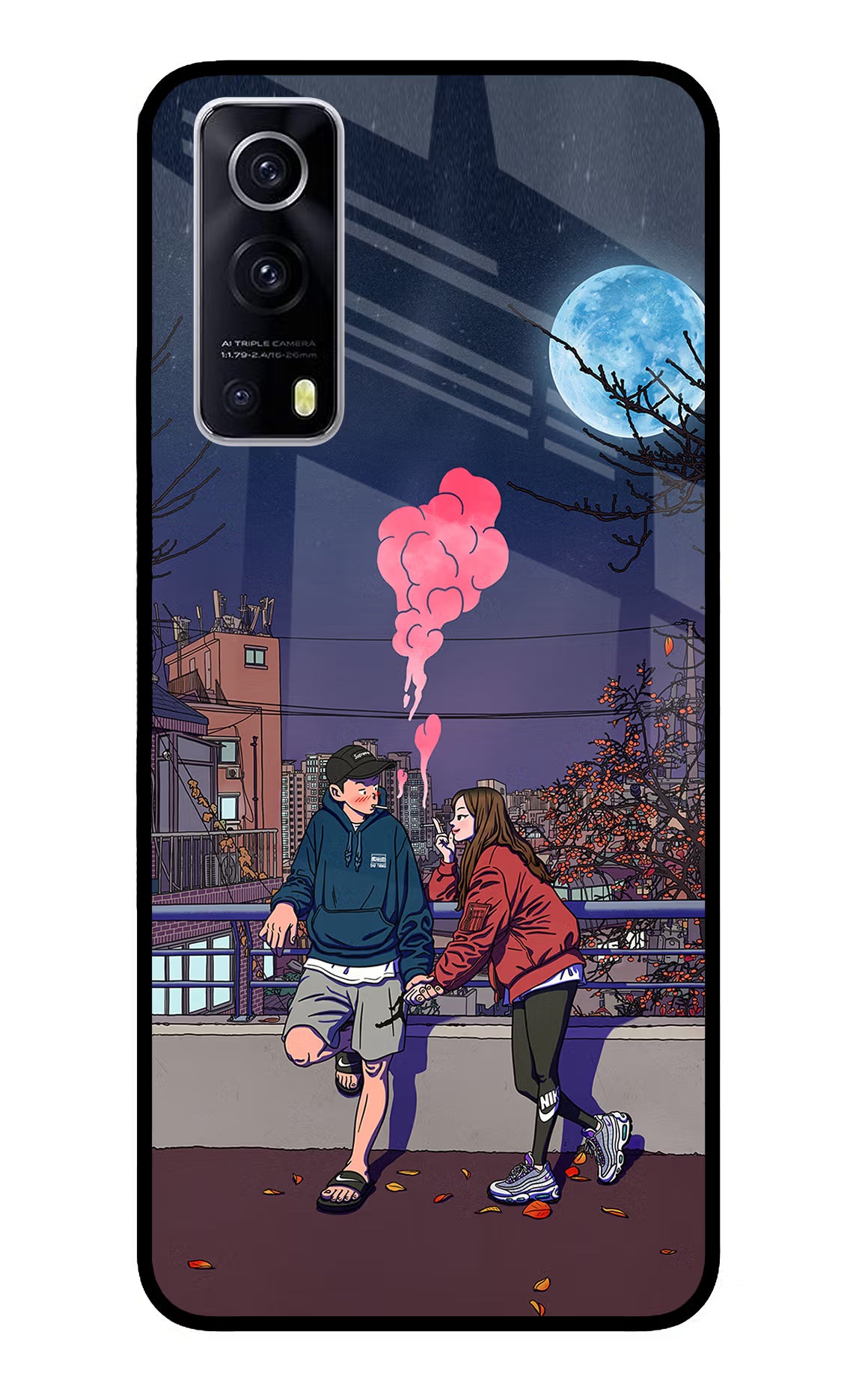 Chilling Couple iQOO Z3 5G Back Cover - Chilling Couple iQOO Z3 5G Glass Case Back Cover by Casekaro Chilling Couple iQOO Z3 5G Glass Case Back Cover by Casekaro