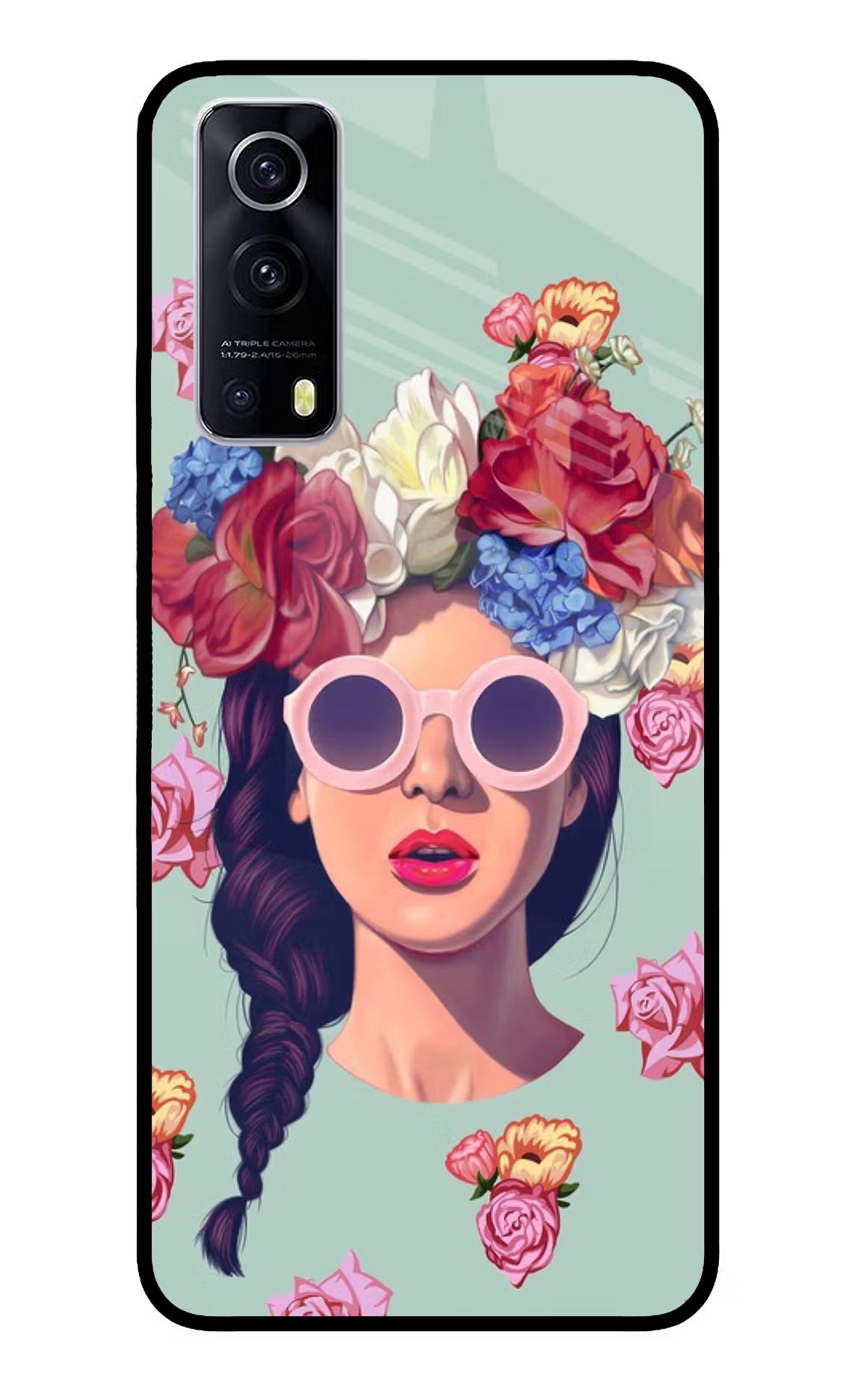 Pretty Girl iQOO Z3 5G Back Cover - Pretty Girl iQOO Z3 5G Glass Case Back Cover by Casekaro Pretty Girl iQOO Z3 5G Glass Case Back Cover by Casekaro