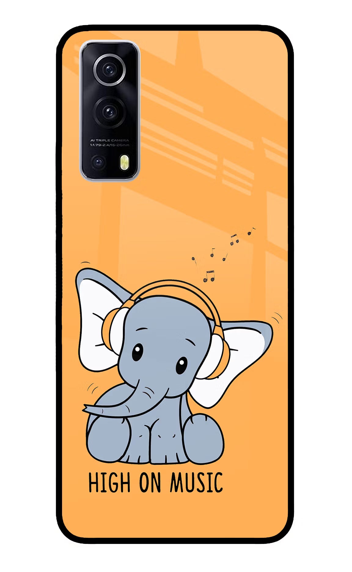 High On Music iQOO Z3 5G Back Cover - High On Music iQOO Z3 5G Glass Case Back Cover by Casekaro High On Music iQOO Z3 5G Glass Case Back Cover by Casekaro