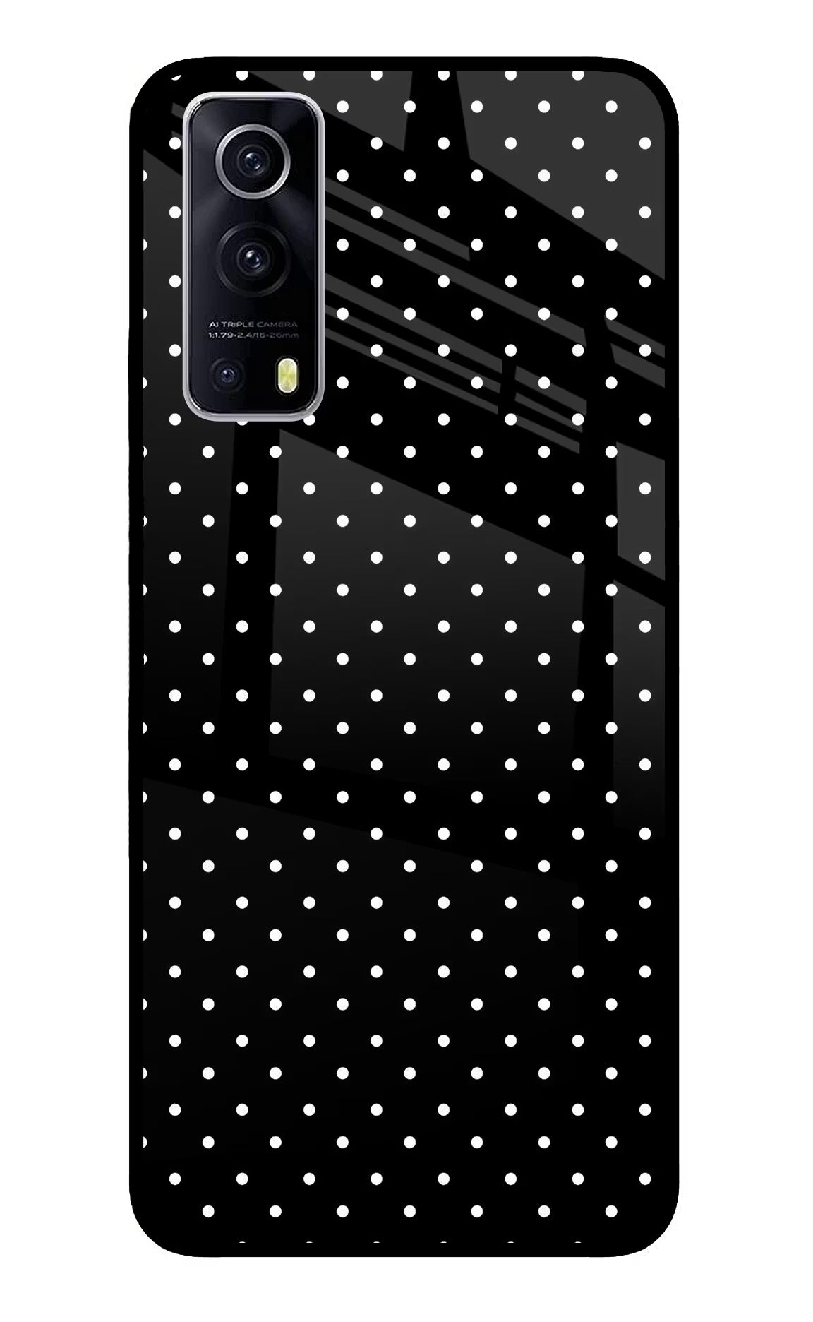 White Dots iQOO Z3 5G Back Cover - White Dots iQOO Z3 5G Glass Case Back Cover by Casekaro White Dots iQOO Z3 5G Glass Case Back Cover by Casekaro