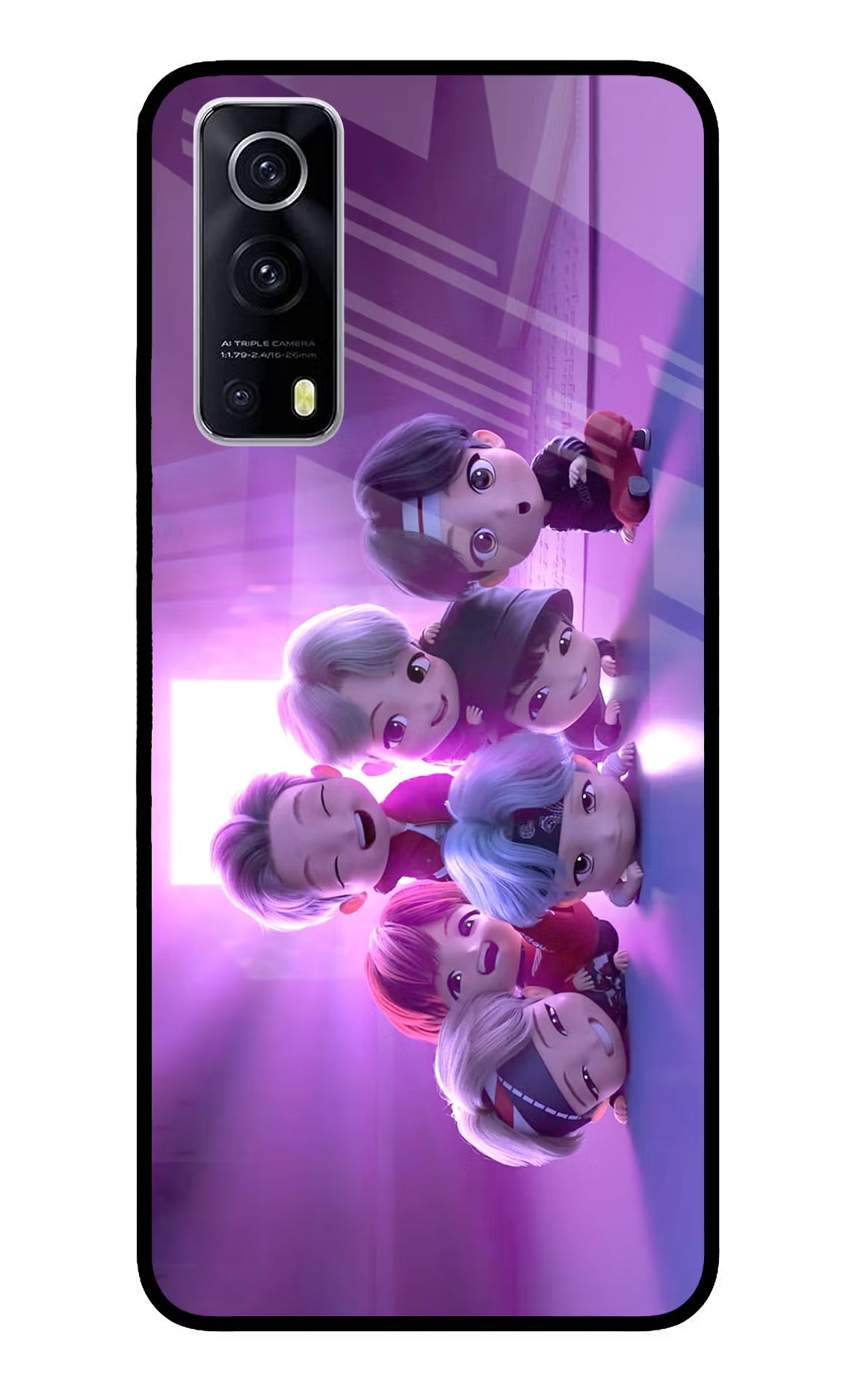 BTS Chibi iQOO Z3 5G Glass Case - BTS Chibi iQOO Z3 5G Glass Case BTS Chibi iQOO Z3 5G Glass Case
