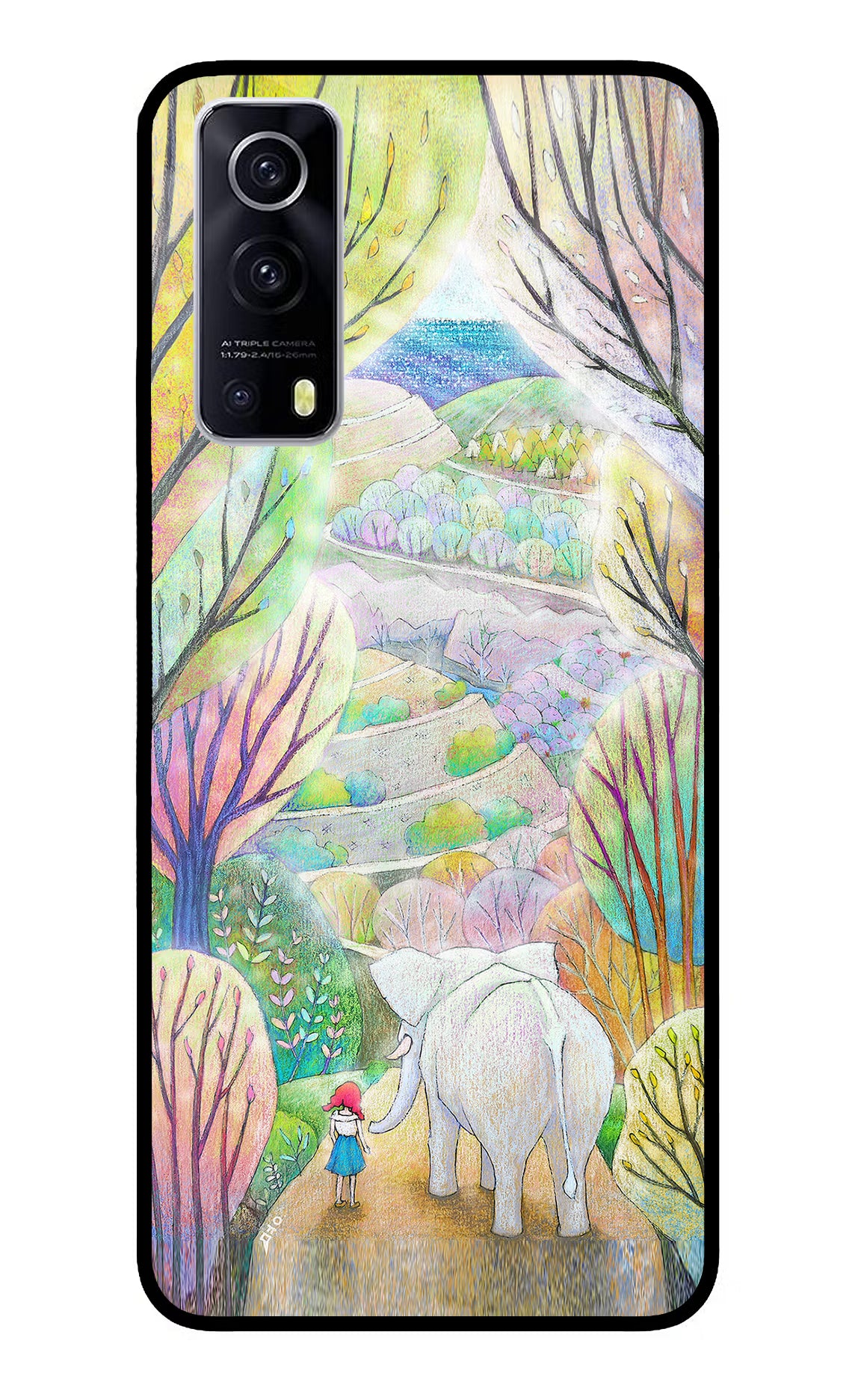 Nature Painting iQOO Z3 5G Back Cover - Nature Painting iQOO Z3 5G Glass Case Back Cover by Casekaro Nature Painting iQOO Z3 5G Glass Case Back Cover by Casekaro