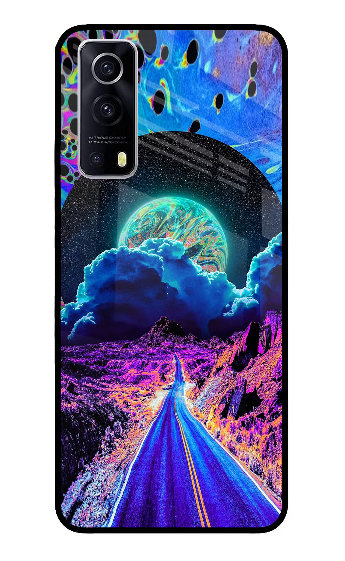 Psychedelic Painting iQOO Z3 5G Back Cover - Psychedelic Painting iQOO Z3 5G Glass Case Back Cover by Casekaro Psychedelic Painting iQOO Z3 5G Glass Case Back Cover by Casekaro