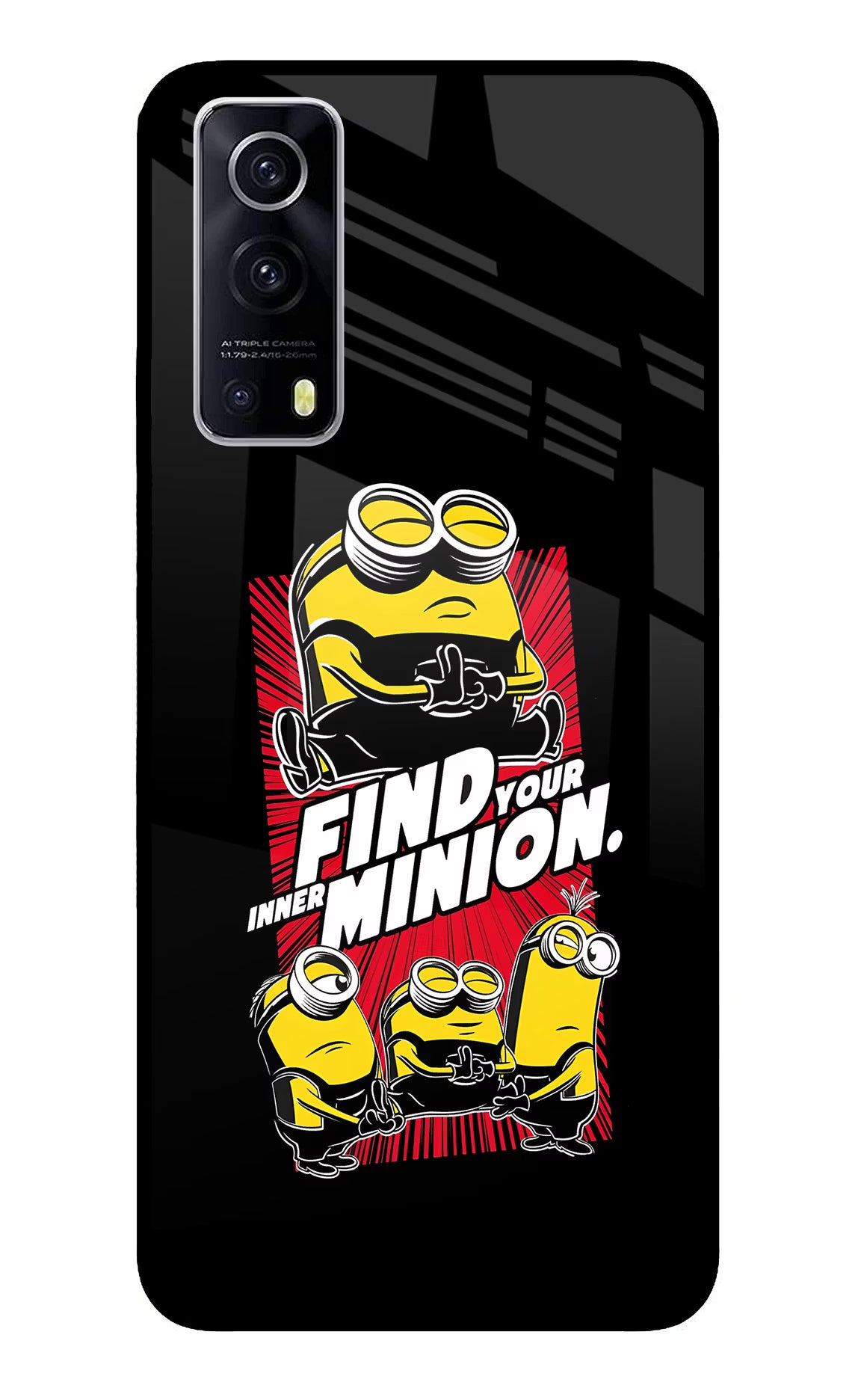Find your inner Minion iQOO Z3 5G Back Cover - Find your inner Minion iQOO Z3 5G Glass Case Back Cover by Casekaro Find your inner Minion iQOO Z3 5G Glass Case Back Cover by Casekaro