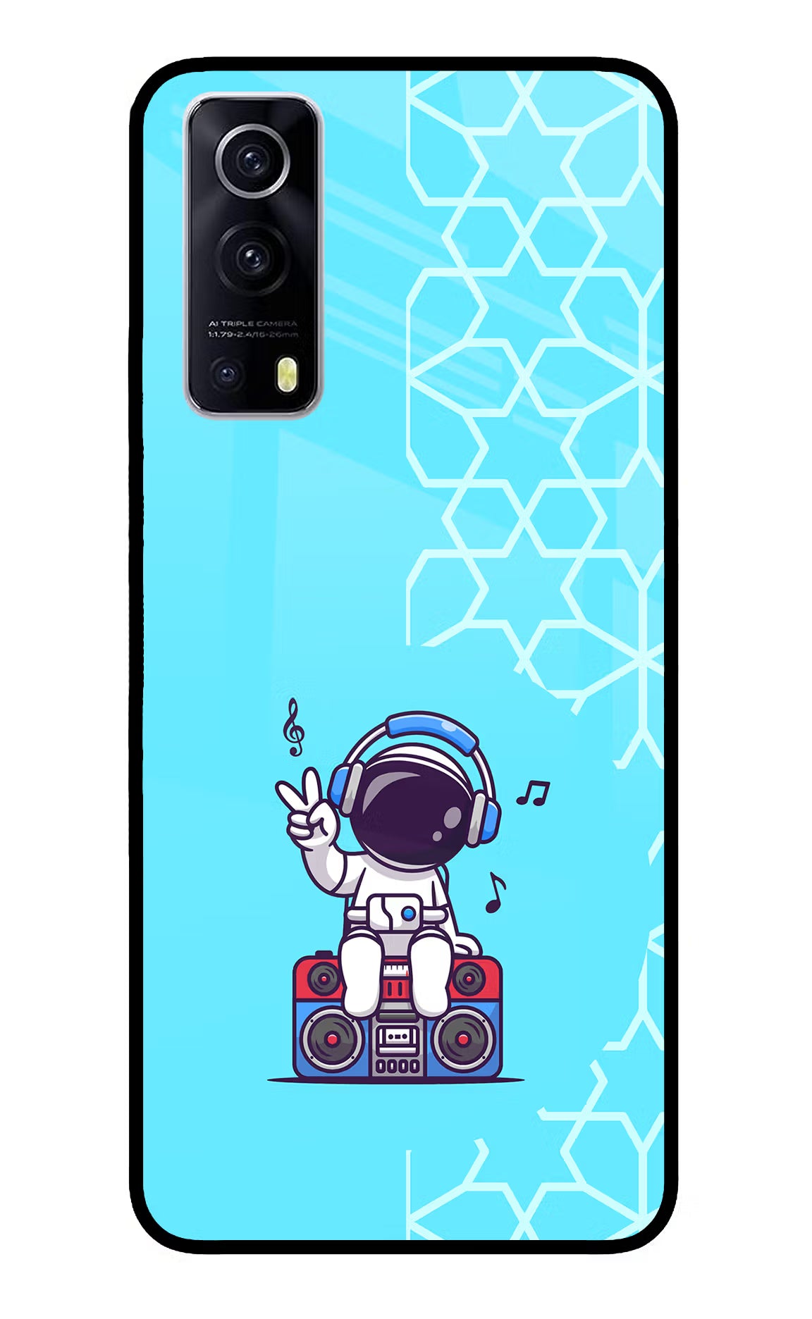 Cute Astronaut Chilling iQOO Z3 5G Back Cover - Cute Astronaut Chilling iQOO Z3 5G Glass Case Back Cover by Casekaro Cute Astronaut Chilling iQOO Z3 5G Glass Case Back Cover by Casekaro