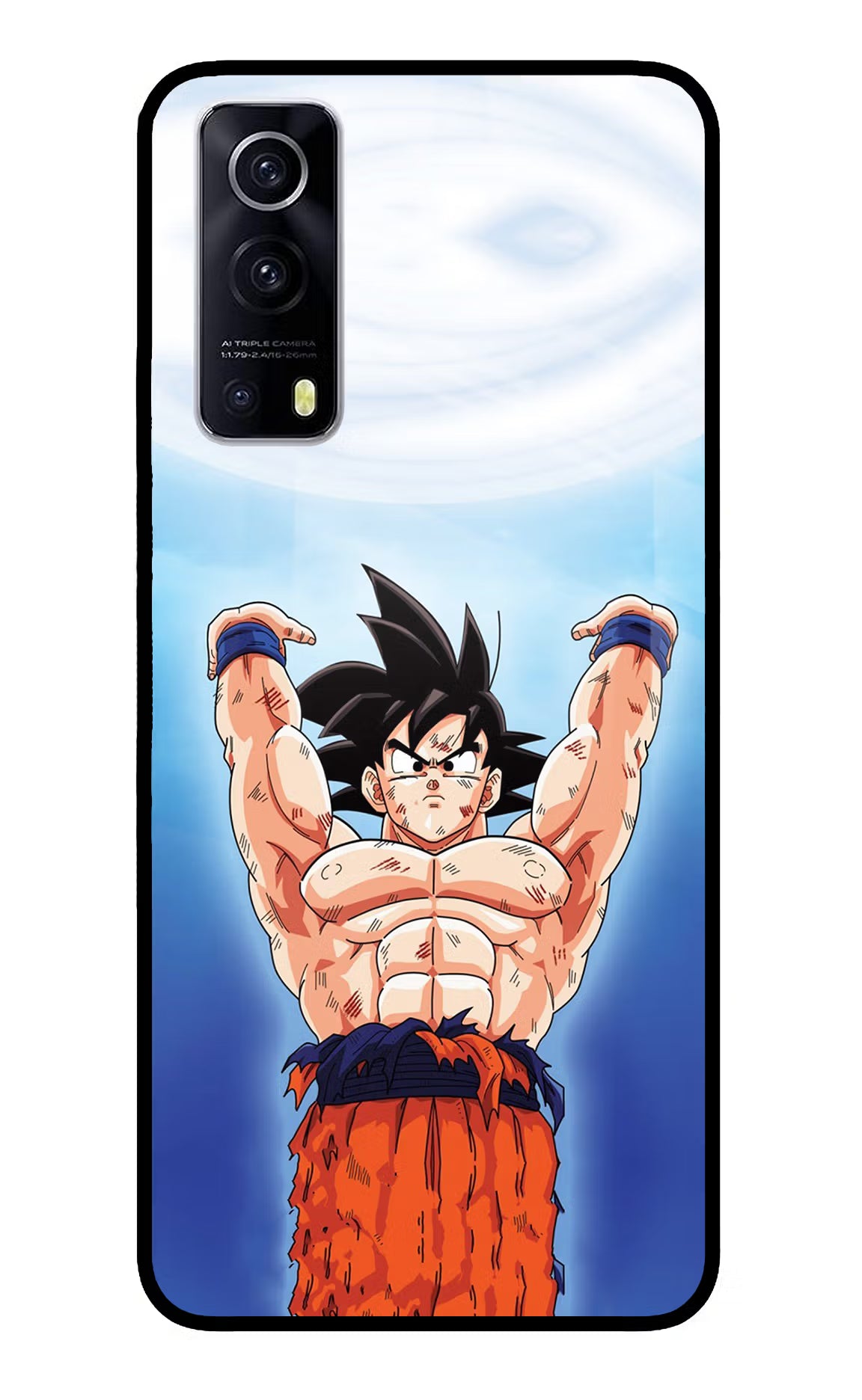 Goku Power iQOO Z3 5G Back Cover - Goku Power iQOO Z3 5G Glass Case Back Cover by Casekaro Goku Power iQOO Z3 5G Glass Case Back Cover by Casekaro