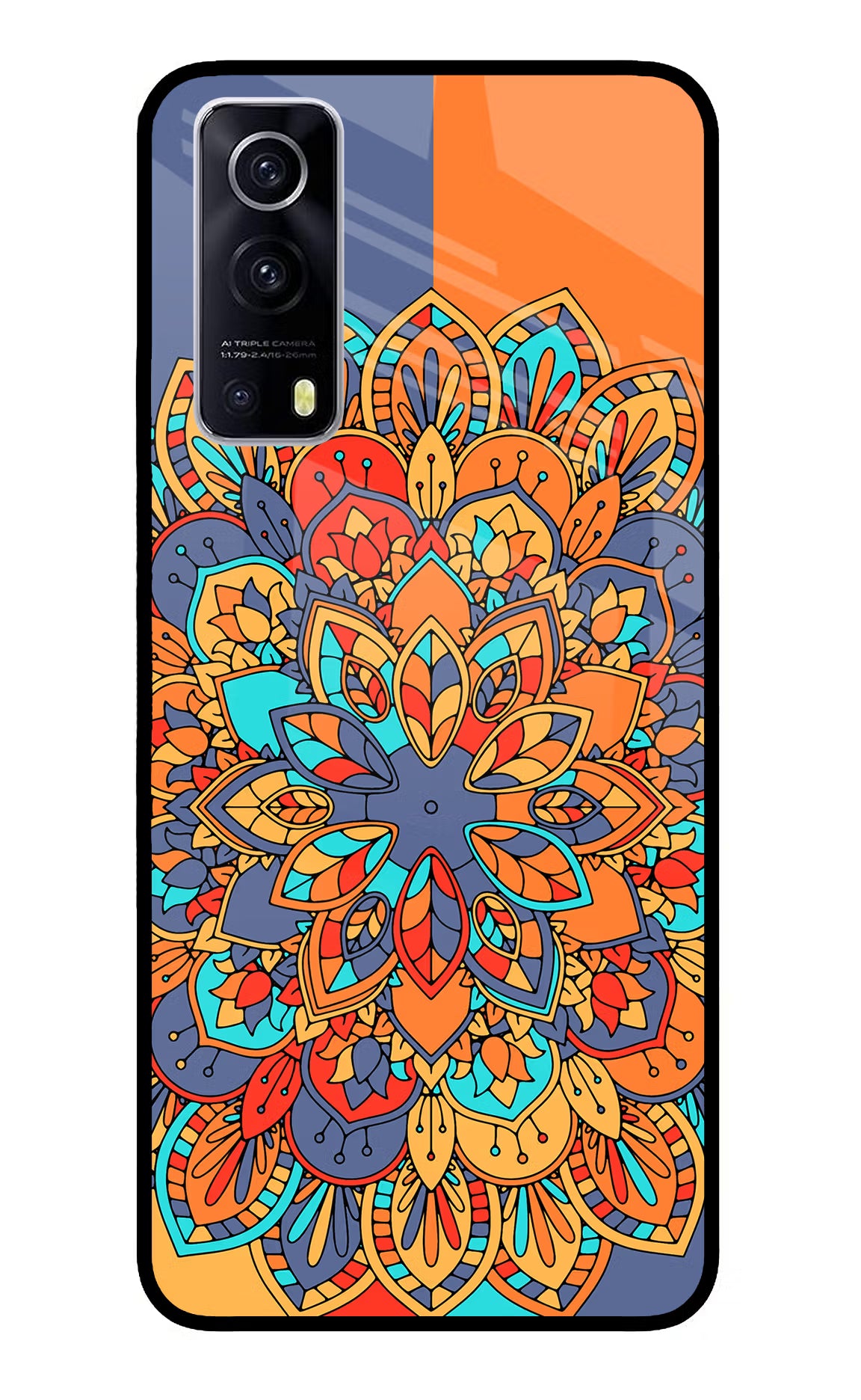Color Mandala iQOO Z3 5G Back Cover - Color Mandala iQOO Z3 5G Glass Case Back Cover by Casekaro Color Mandala iQOO Z3 5G Glass Case Back Cover by Casekaro
