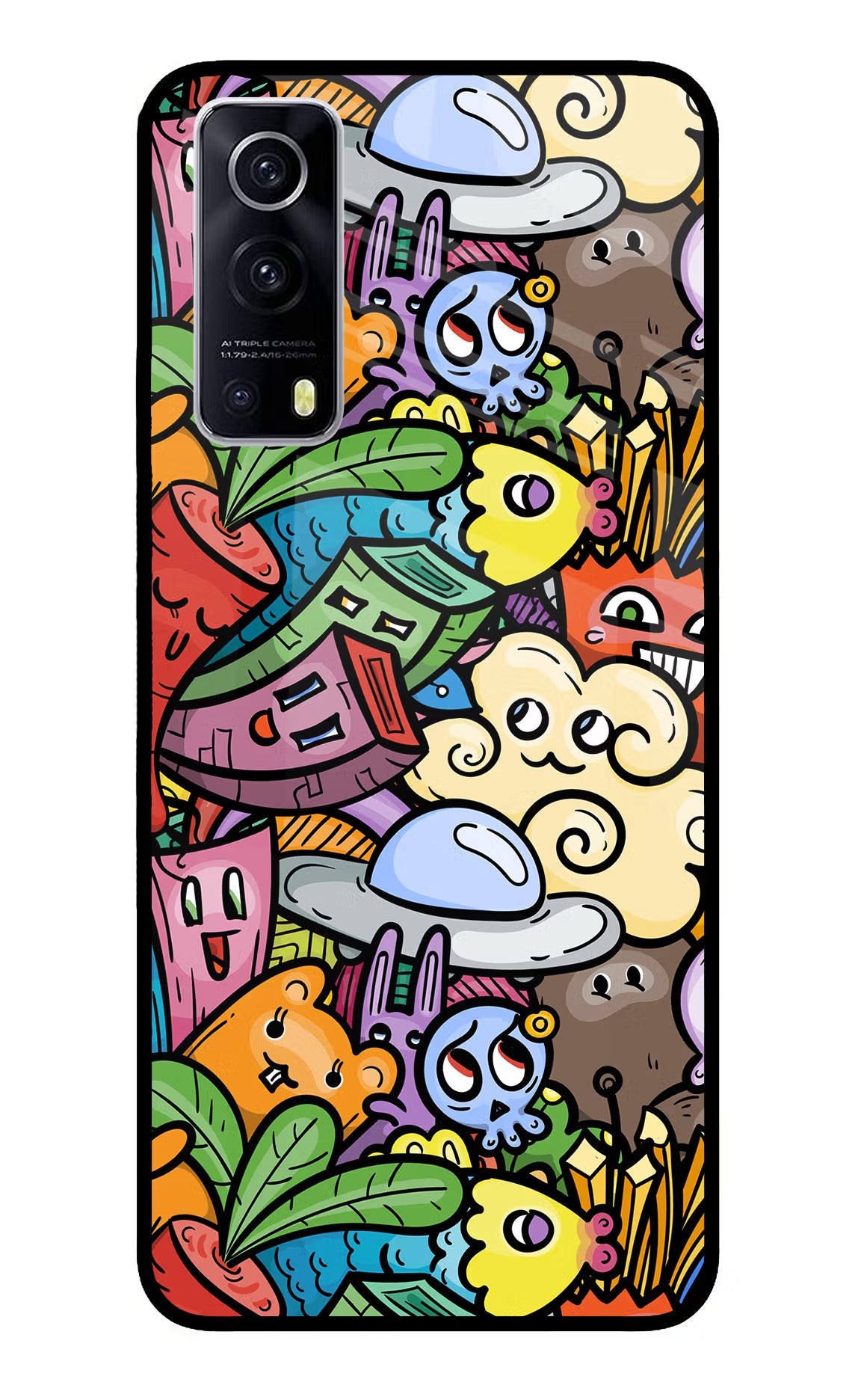 Veggie Doodle iQOO Z3 5G Glass Case - Veggie Doodle iQOO Z3 5G Glass Case Veggie Doodle iQOO Z3 5G Glass Case