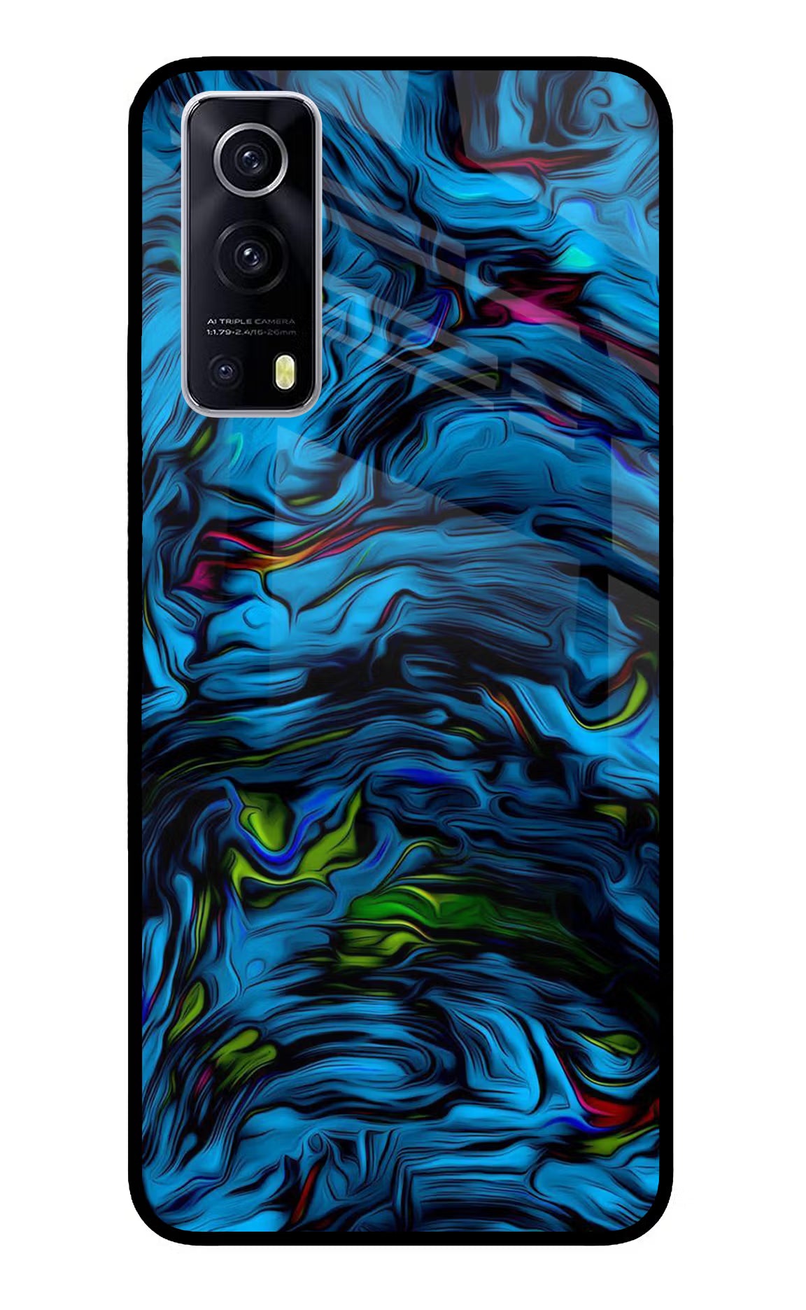 Dark Blue Abstract iQOO Z3 5G Glass Case - Dark Blue Abstract iQOO Z3 5G Glass Case Dark Blue Abstract iQOO Z3 5G Glass Case