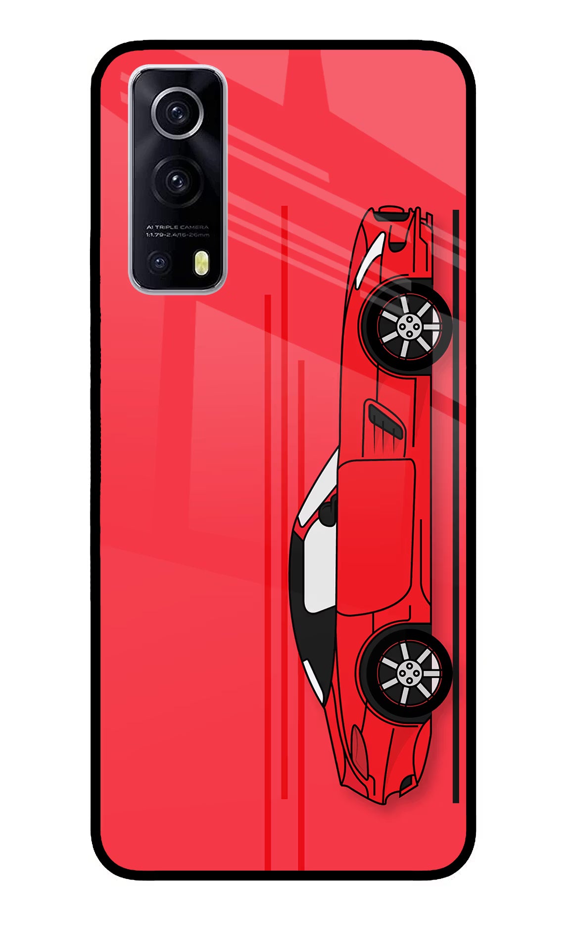 Red Velocity iQOO Z3 5G Back Cover - Red Velocity iQOO Z3 5G Glass Case Back Cover by Casekaro Red Velocity iQOO Z3 5G Glass Case Back Cover by Casekaro