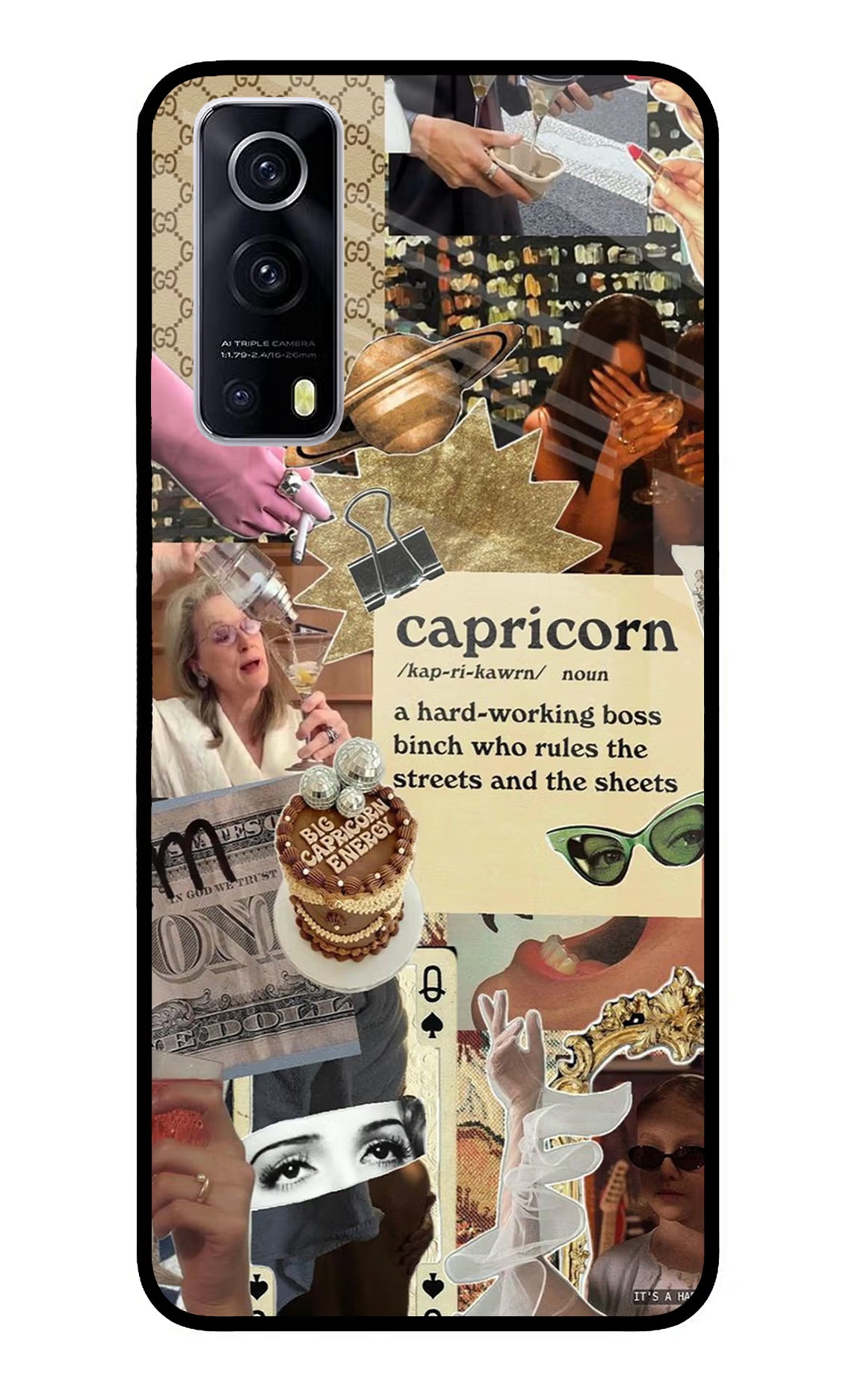 Capricorn Zodiac iQOO Z3 5G Back Cover - Capricorn Zodiac iQOO Z3 5G Glass Case Back Cover by Casekaro Capricorn Zodiac iQOO Z3 5G Glass Case Back Cover by Casekaro
