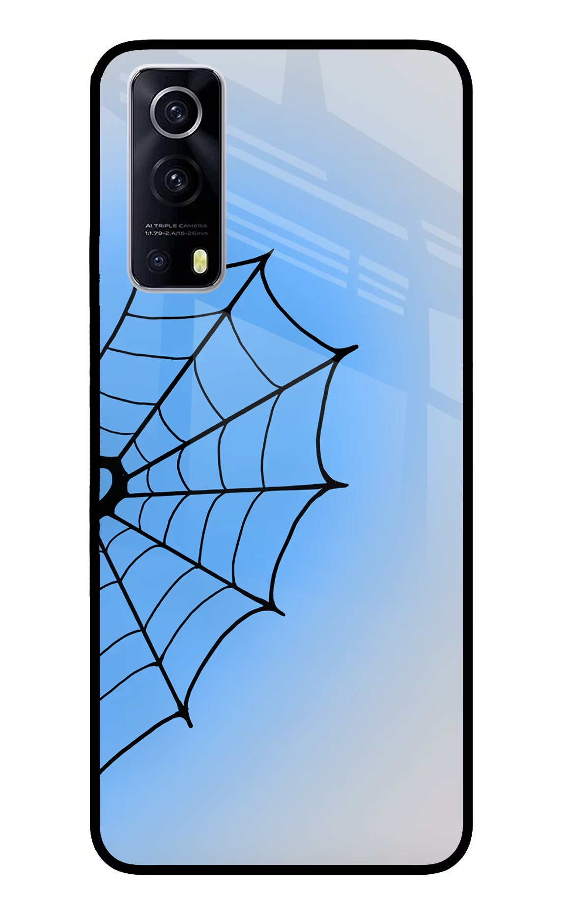 Blue Web iQOO Z3 5G Glass Case - Blue Web iQOO Z3 5G Glass Case Blue Web iQOO Z3 5G Glass Case