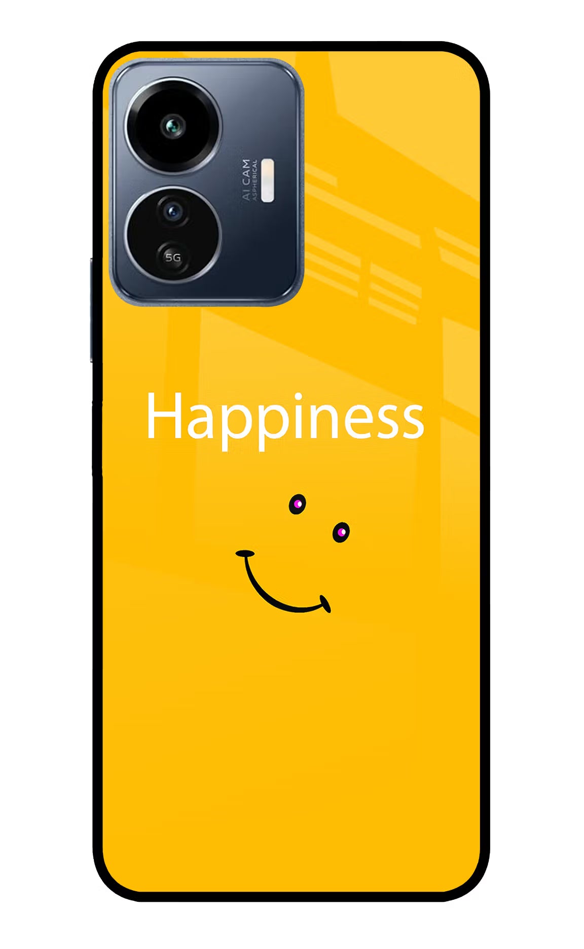 Happiness With Smiley IQOO Z6 Lite 5G Glass Case - Happiness With Smiley IQOO Z6 Lite 5G Glass Case Happiness With Smiley IQOO Z6 Lite 5G Glass Case