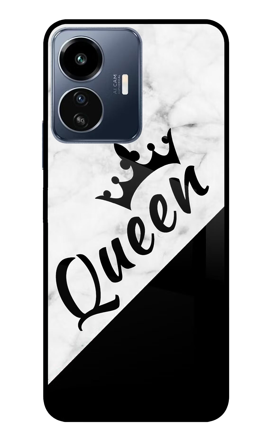 Queen IQOO Z6 Lite 5G Glass Case - Queen IQOO Z6 Lite 5G Glass Case Queen IQOO Z6 Lite 5G Glass Case