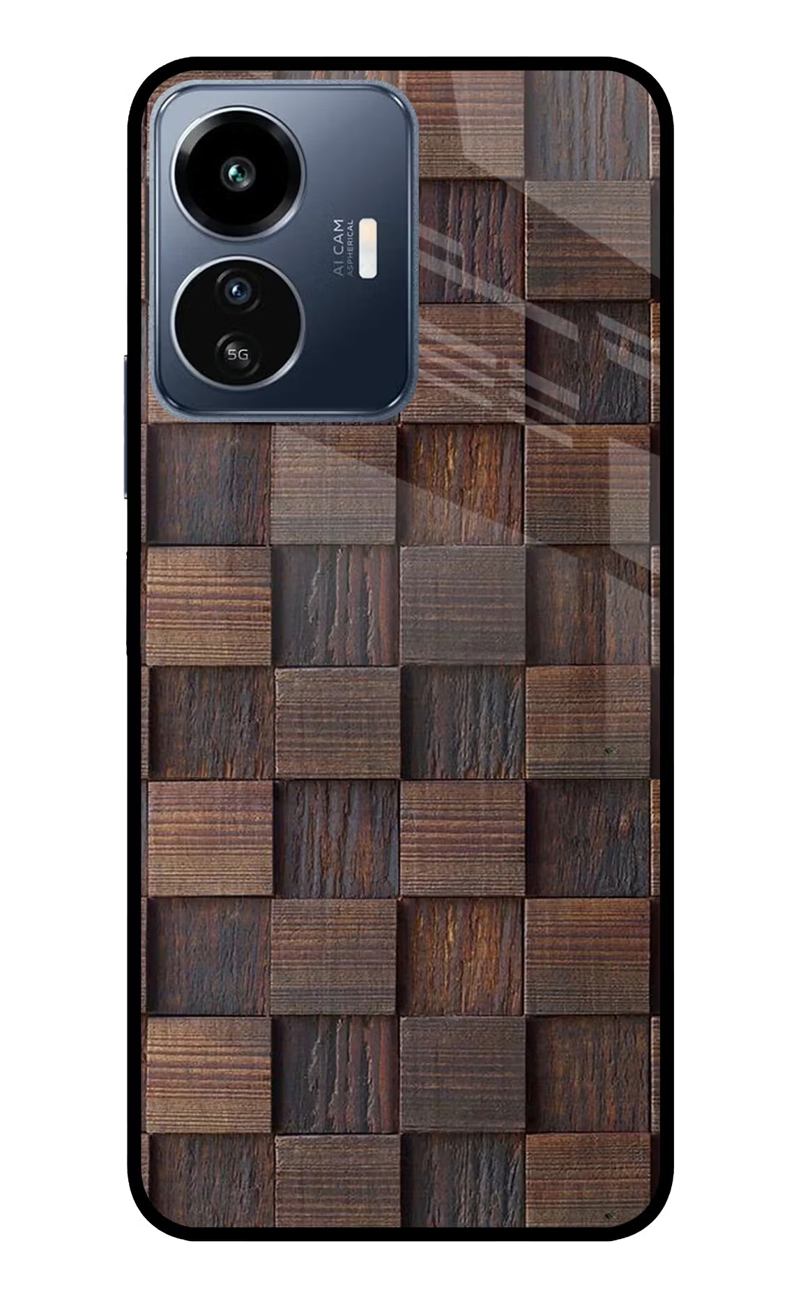 Wooden Cube Design IQOO Z6 Lite 5G Glass Case - Wooden Cube Design IQOO Z6 Lite 5G Glass Case Wooden Cube Design IQOO Z6 Lite 5G Glass Case