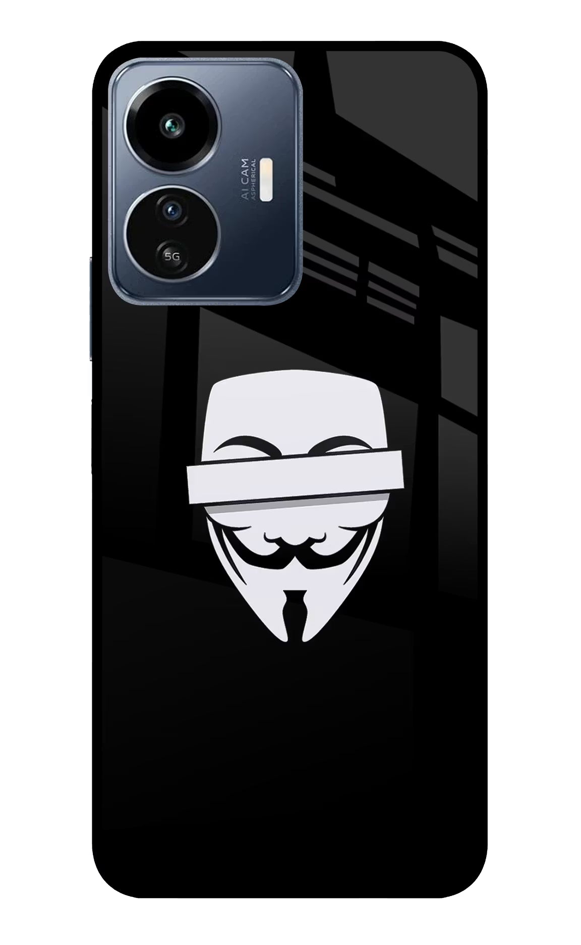 Anonymous Face IQOO Z6 Lite 5G Glass Case - Anonymous Face IQOO Z6 Lite 5G Glass Case Anonymous Face IQOO Z6 Lite 5G Glass Case