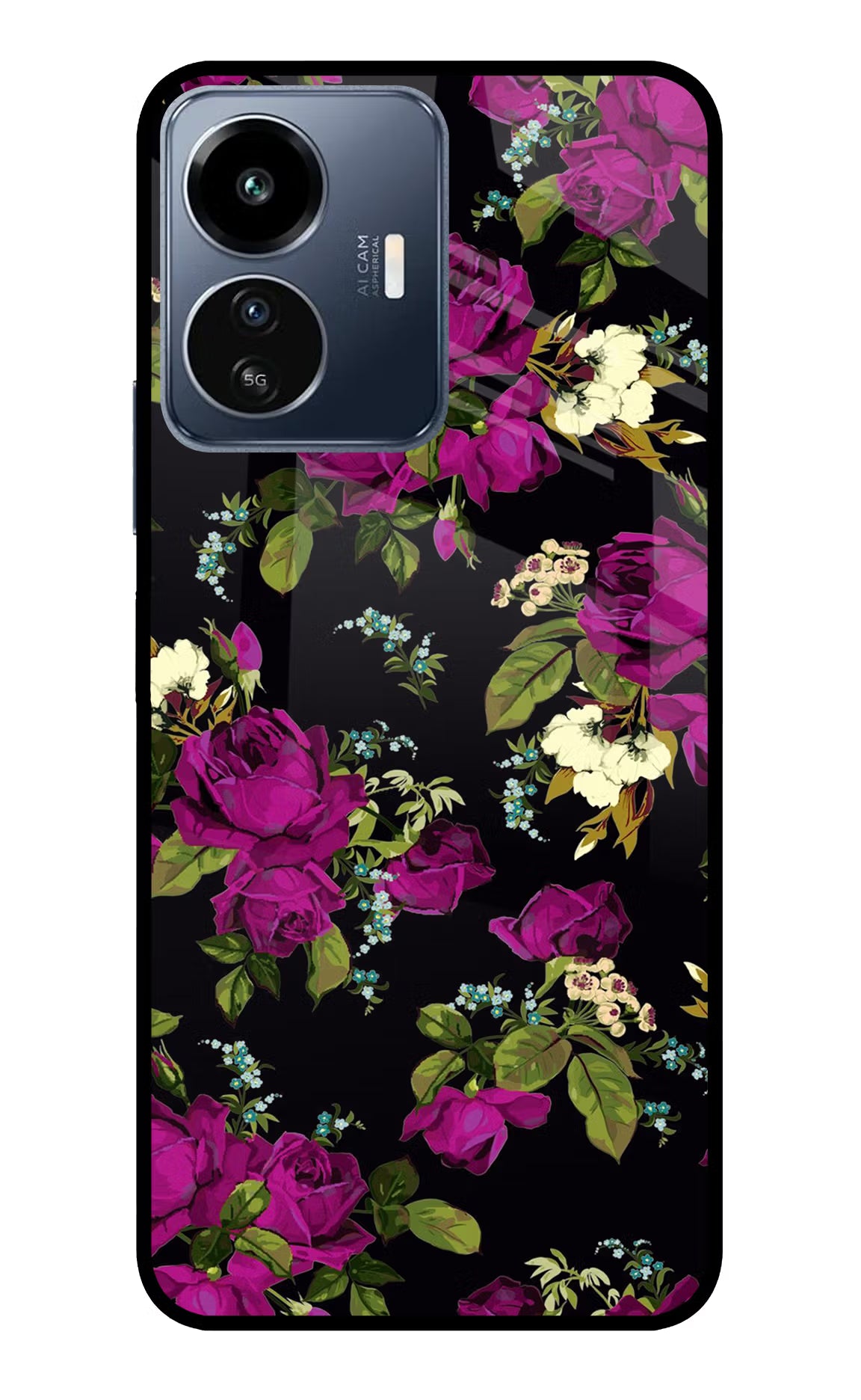 Flowers IQOO Z6 Lite 5G Glass Case - Flowers IQOO Z6 Lite 5G Glass Case Flowers IQOO Z6 Lite 5G Glass Case