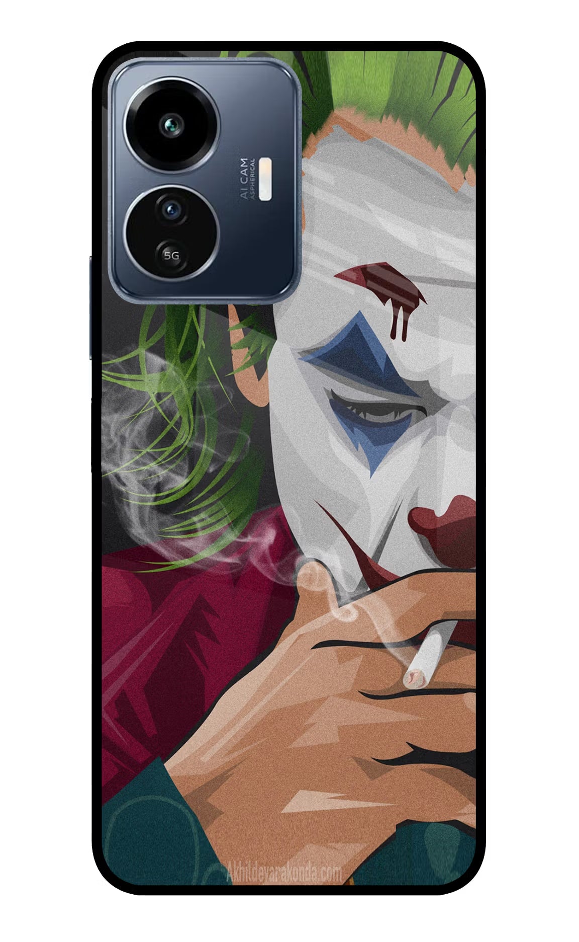 Joker Smoking IQOO Z6 Lite 5G Glass Case - Joker Smoking IQOO Z6 Lite 5G Glass Case Joker Smoking IQOO Z6 Lite 5G Glass Case