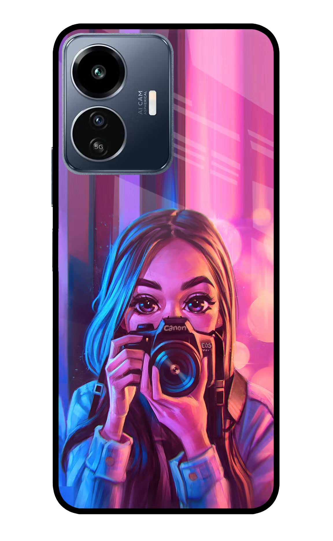 Girl Photographer IQOO Z6 Lite 5G Glass Case - Girl Photographer IQOO Z6 Lite 5G Glass Case Girl Photographer IQOO Z6 Lite 5G Glass Case